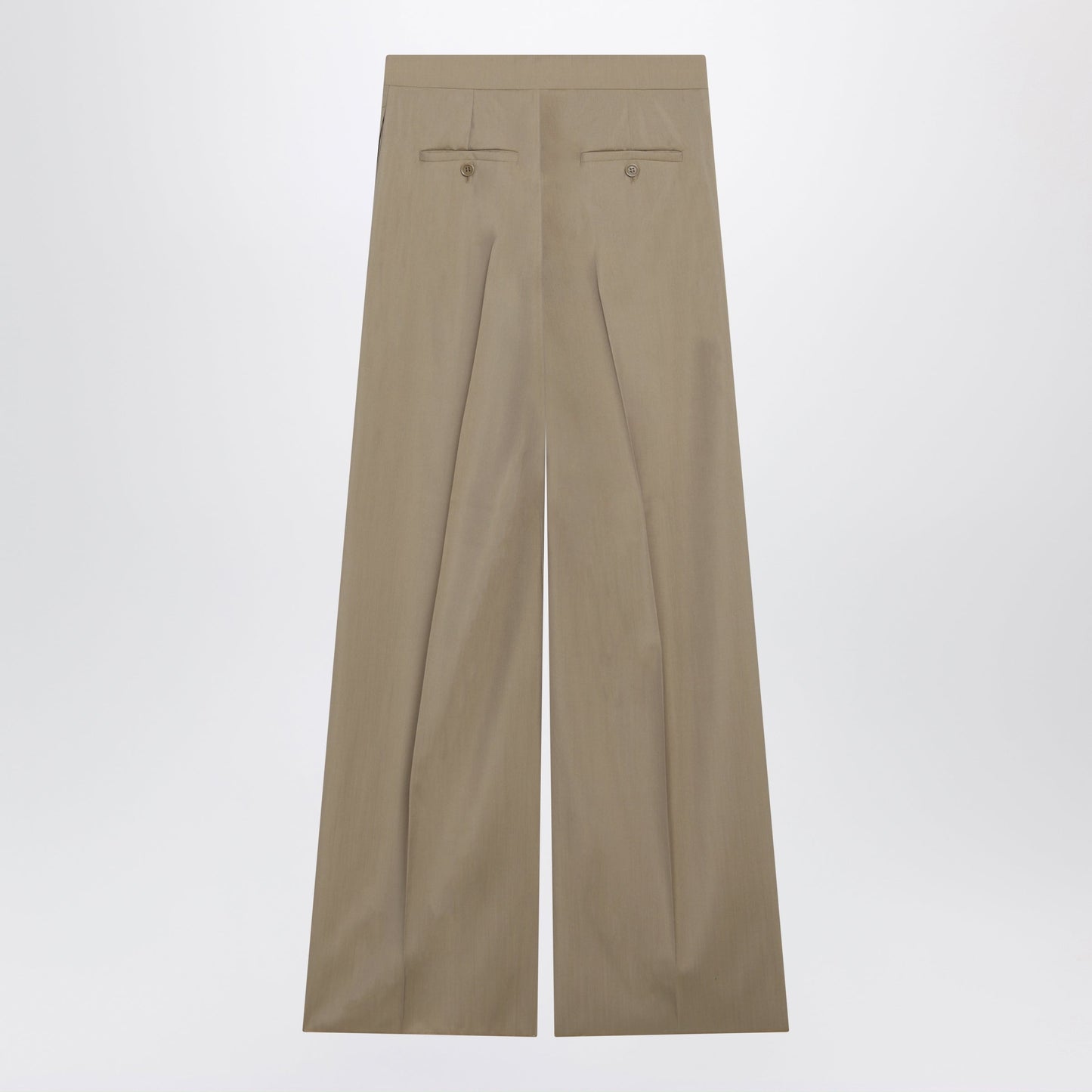 Max Mara Wide-Leg Trousers In Sand-Colored Wool And Silk Poplin Women MAX MARA