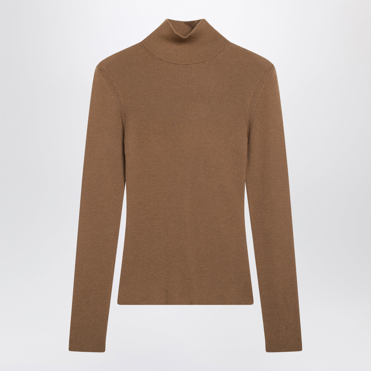 Max Mara Dark Camel Turtleneck In Virgin Wool Women MAX MARA