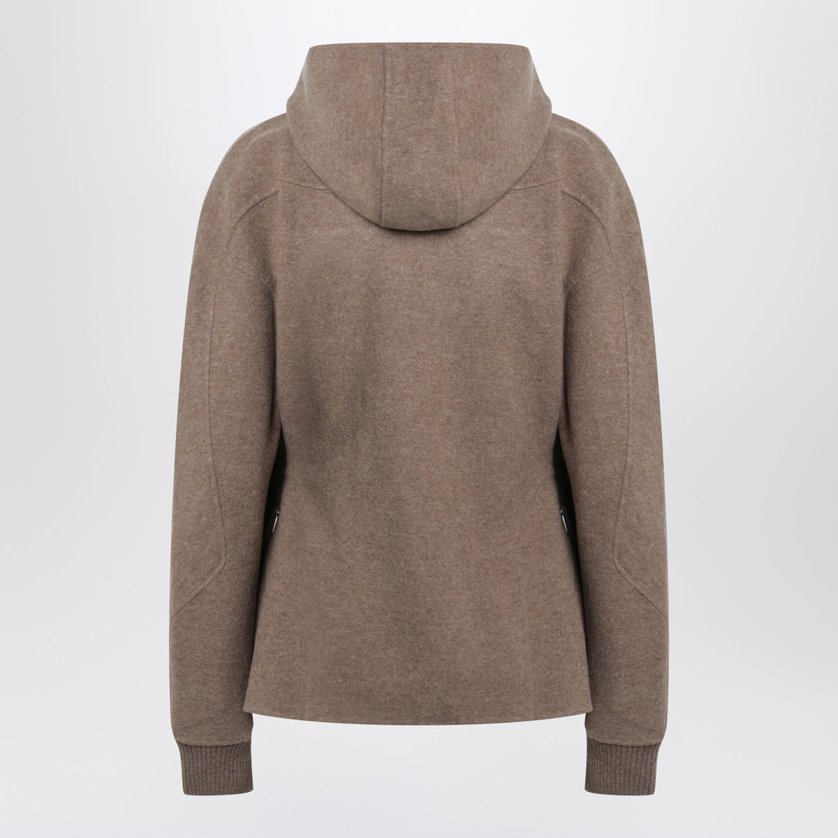 Max Mara Brown Hooded Sweatshirt In Wool And Cashmere Women MAX MARA