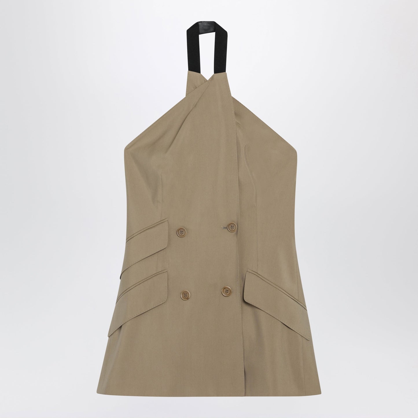 Max Mara Sleeveless Jacket In Sand-Colored Wool And Silk Poplin Women MAX MARA