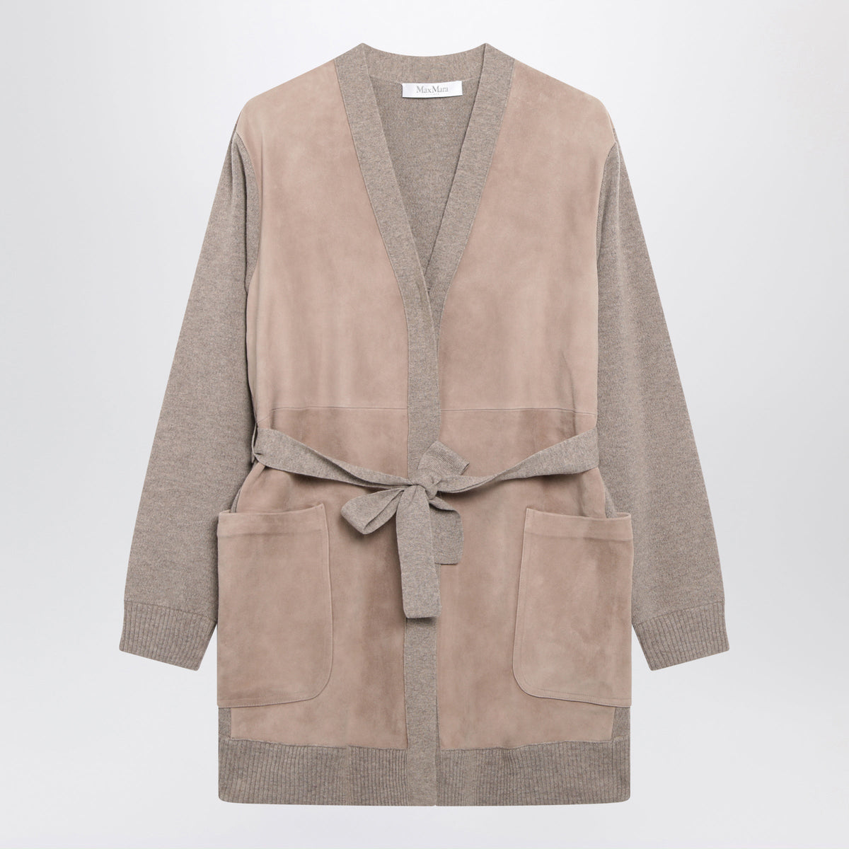Max Mara Beige Melange Cardigan In Wool And Cashmere Women MAX MARA