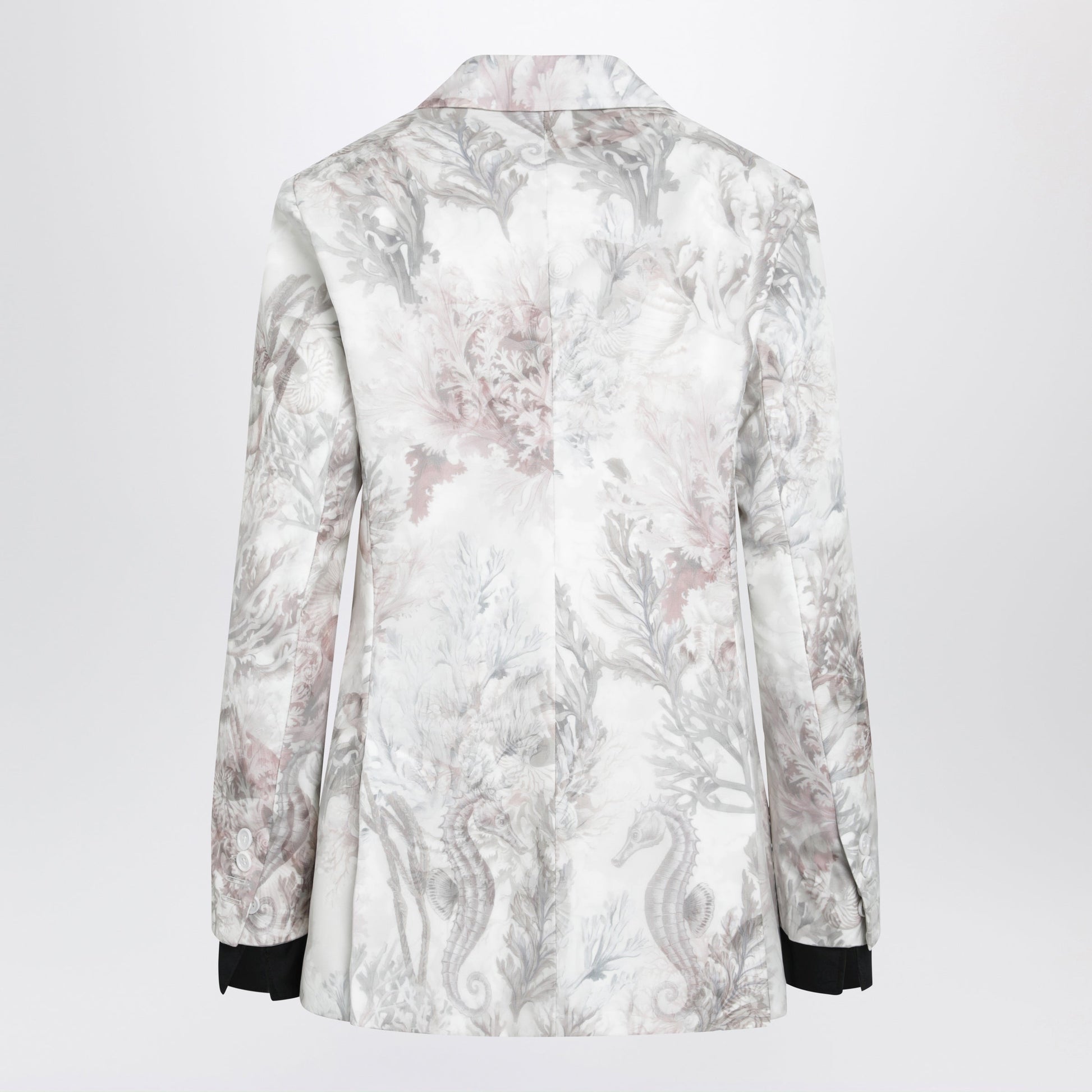 Max Mara Slim Blazer In Printed Organza And Cotton Gabardine Women MAX MARA