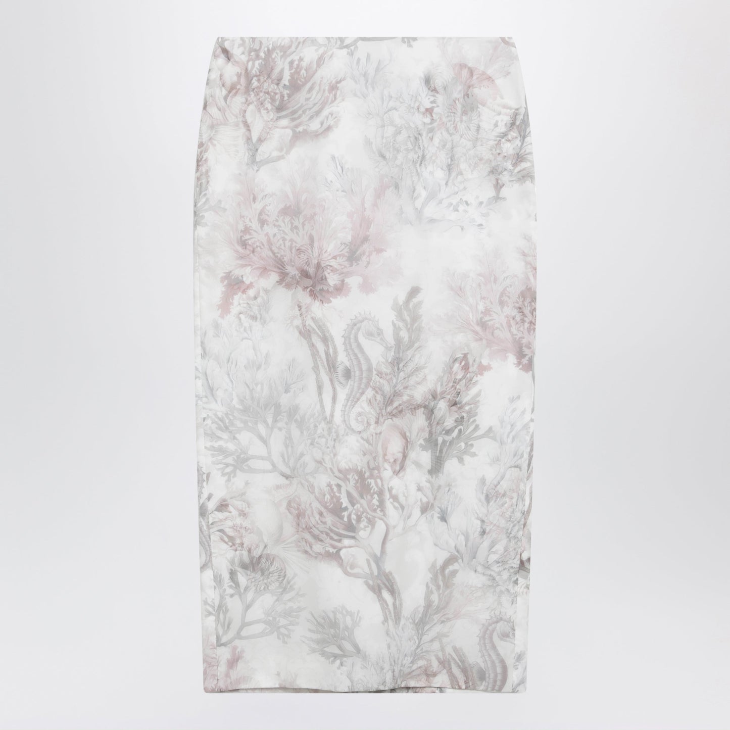 Max Mara Pencil Skirt In Printed Gabardine And Organza Women MAX MARA