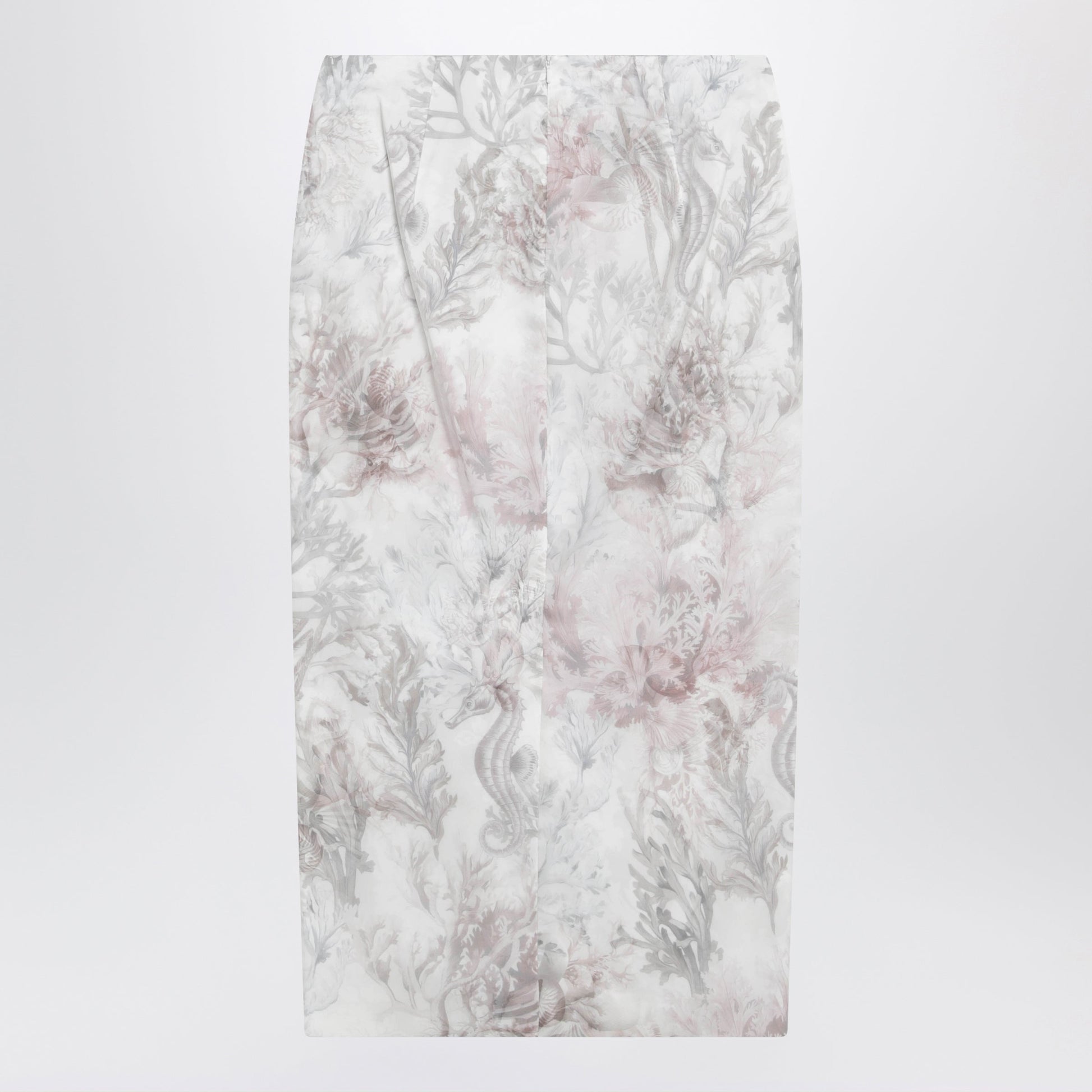 Max Mara Pencil Skirt In Printed Gabardine And Organza Women MAX MARA