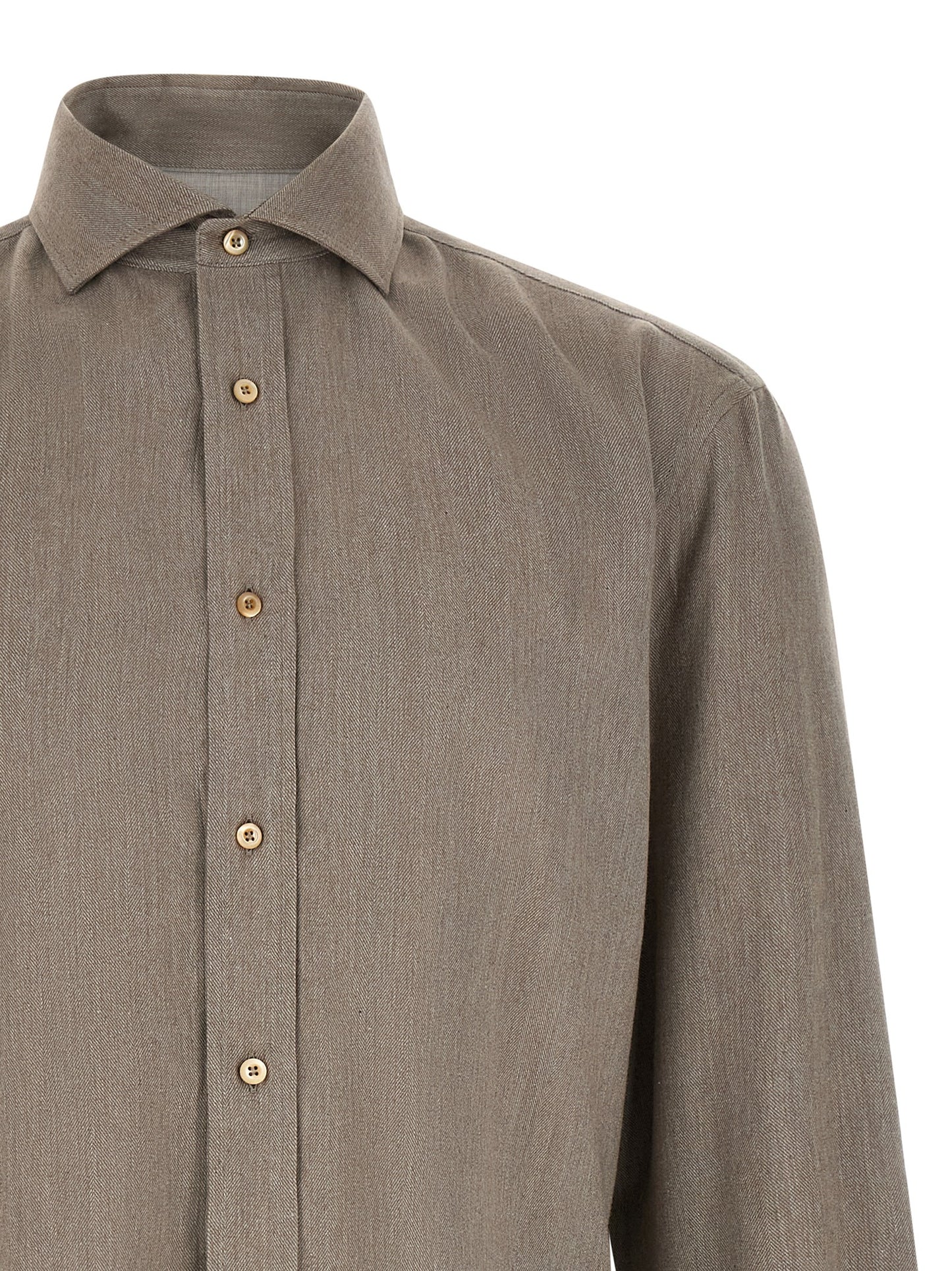 Brunello Cucinelli Men Herringbone Shirt BRUNELLO CUCINELLI