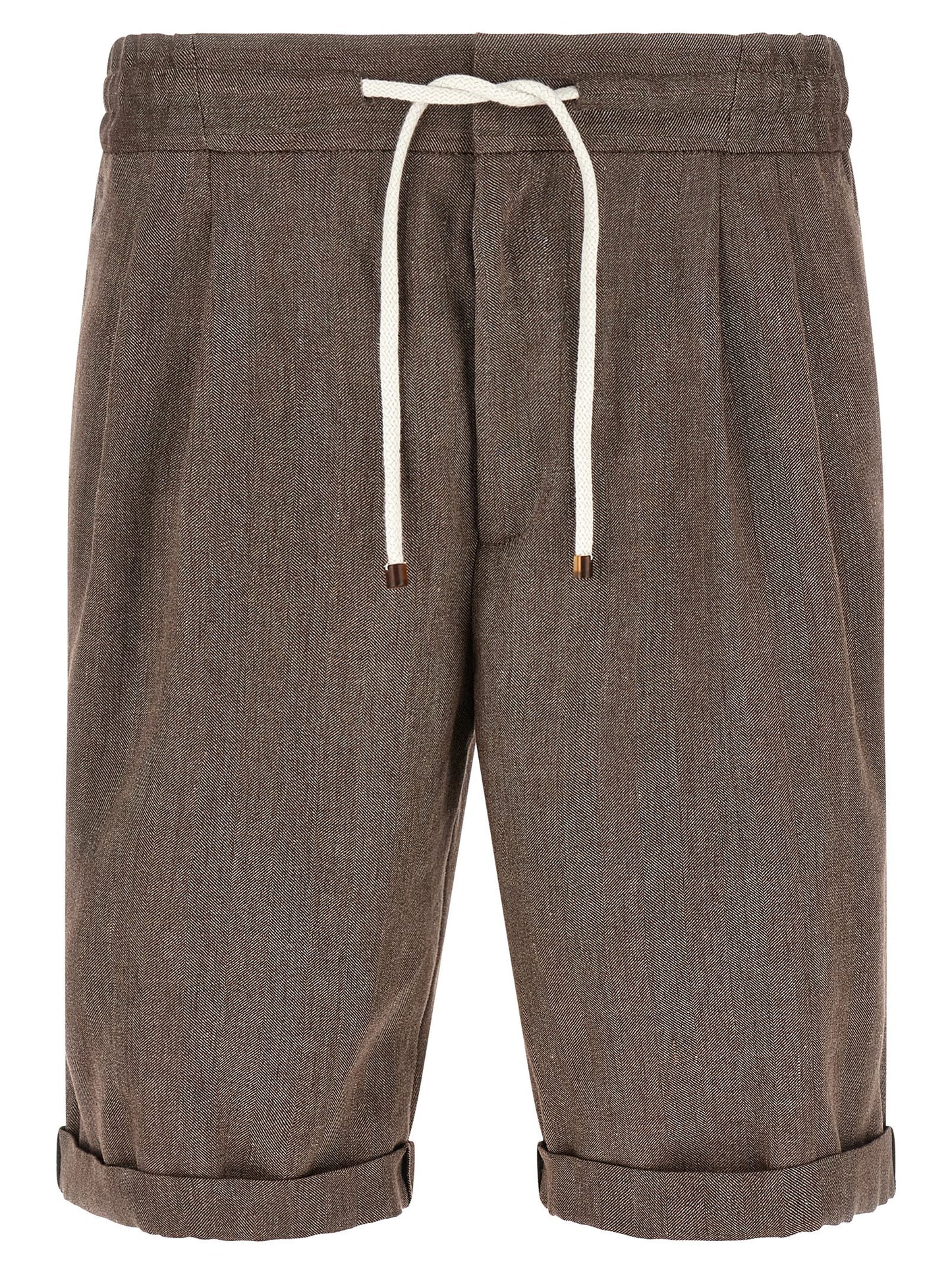 Brunello Cucinelli Men Linen And Wool Bermuda Shorts BRUNELLO CUCINELLI