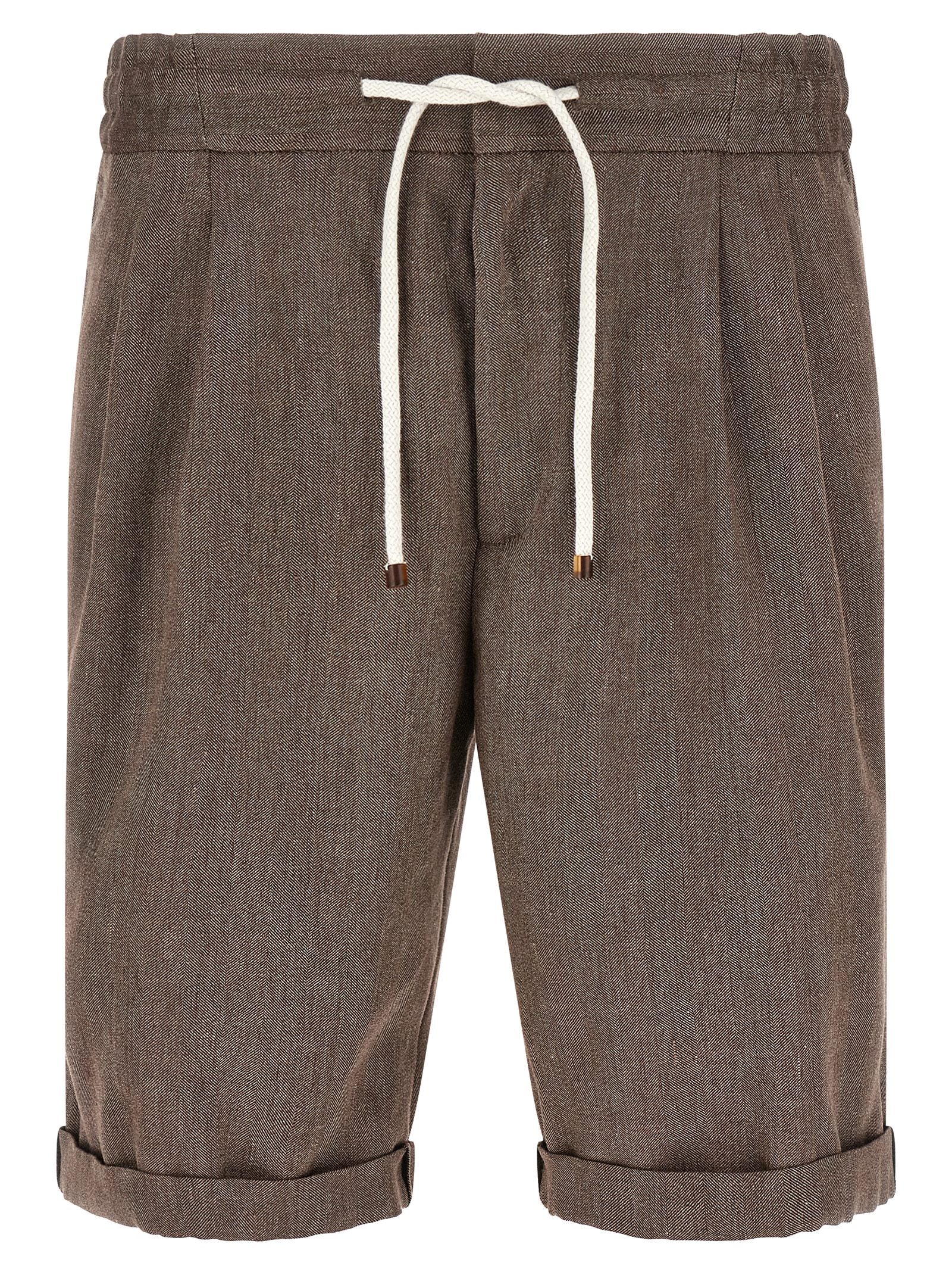 Brunello Cucinelli Men Linen And Wool Bermuda Shorts BRUNELLO CUCINELLI