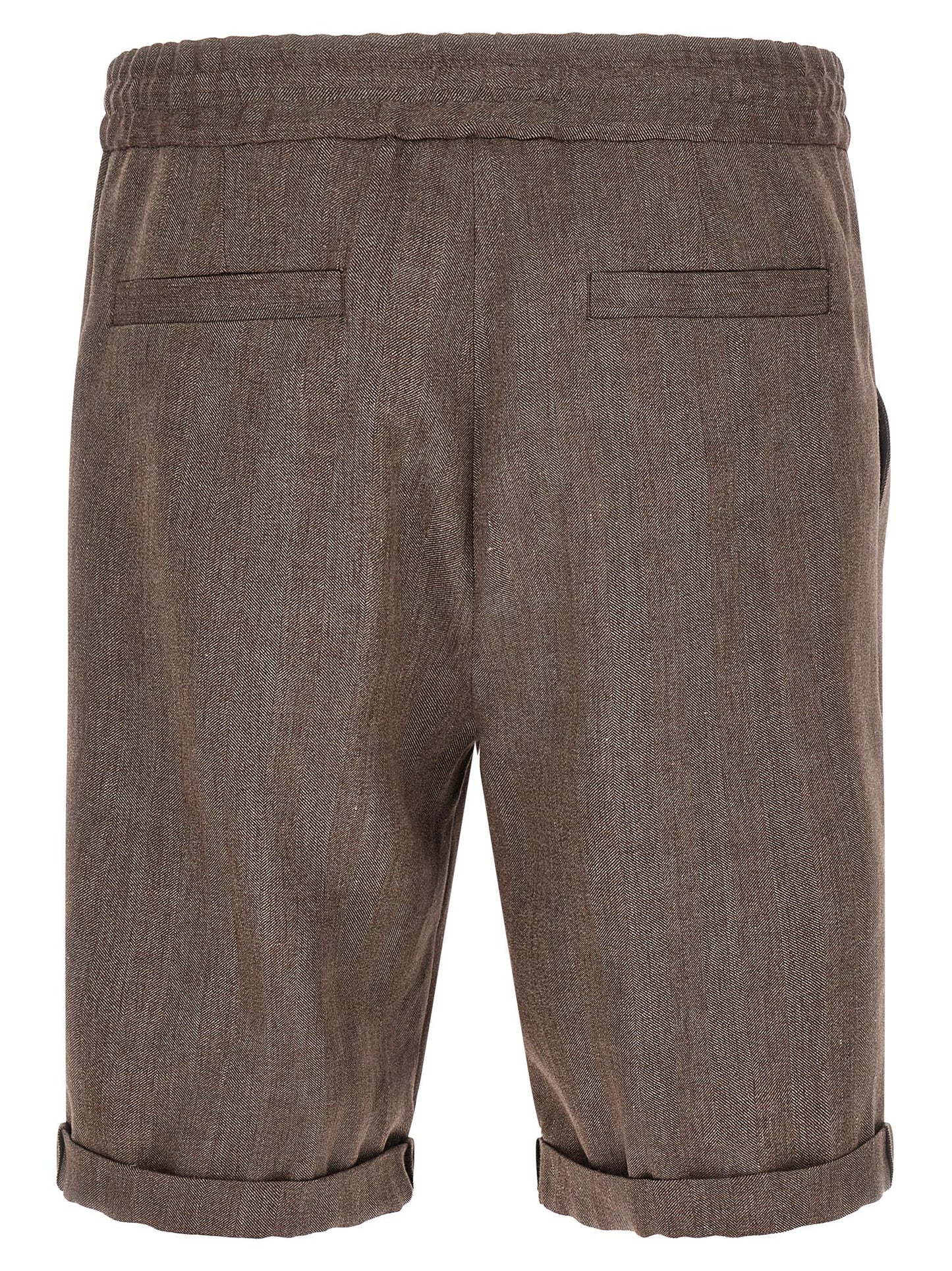 Brunello Cucinelli Men Linen And Wool Bermuda Shorts BRUNELLO CUCINELLI