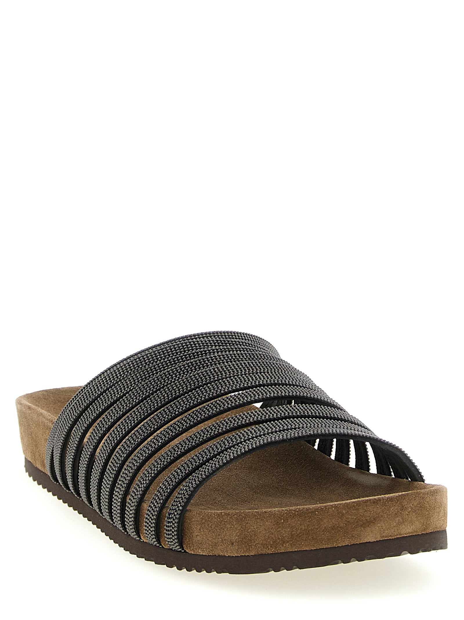 Brunello Cucinelli Women 'Precious Straps' Slides BRUNELLO CUCINELLI