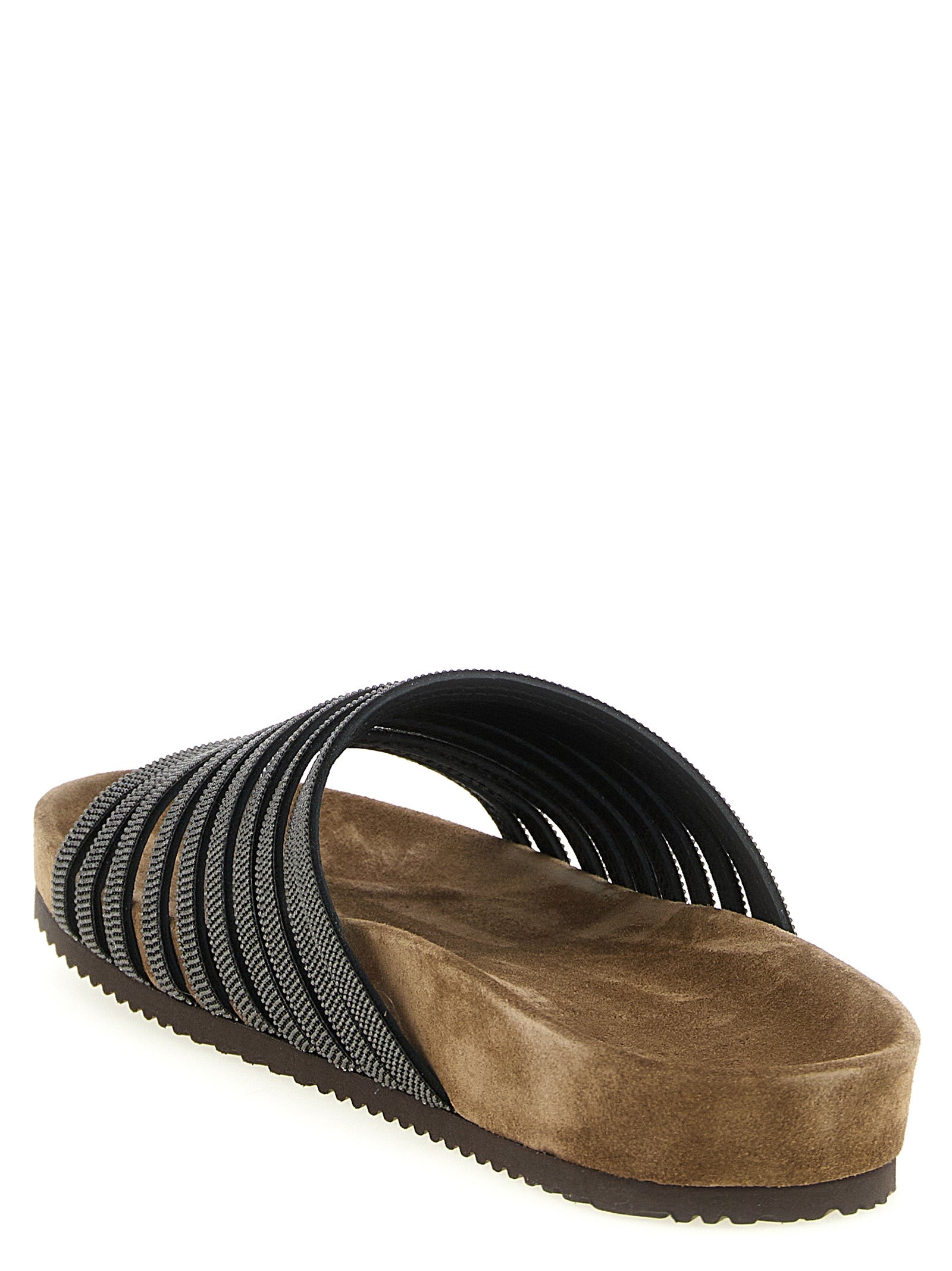 Brunello Cucinelli Women 'Precious Straps' Slides BRUNELLO CUCINELLI