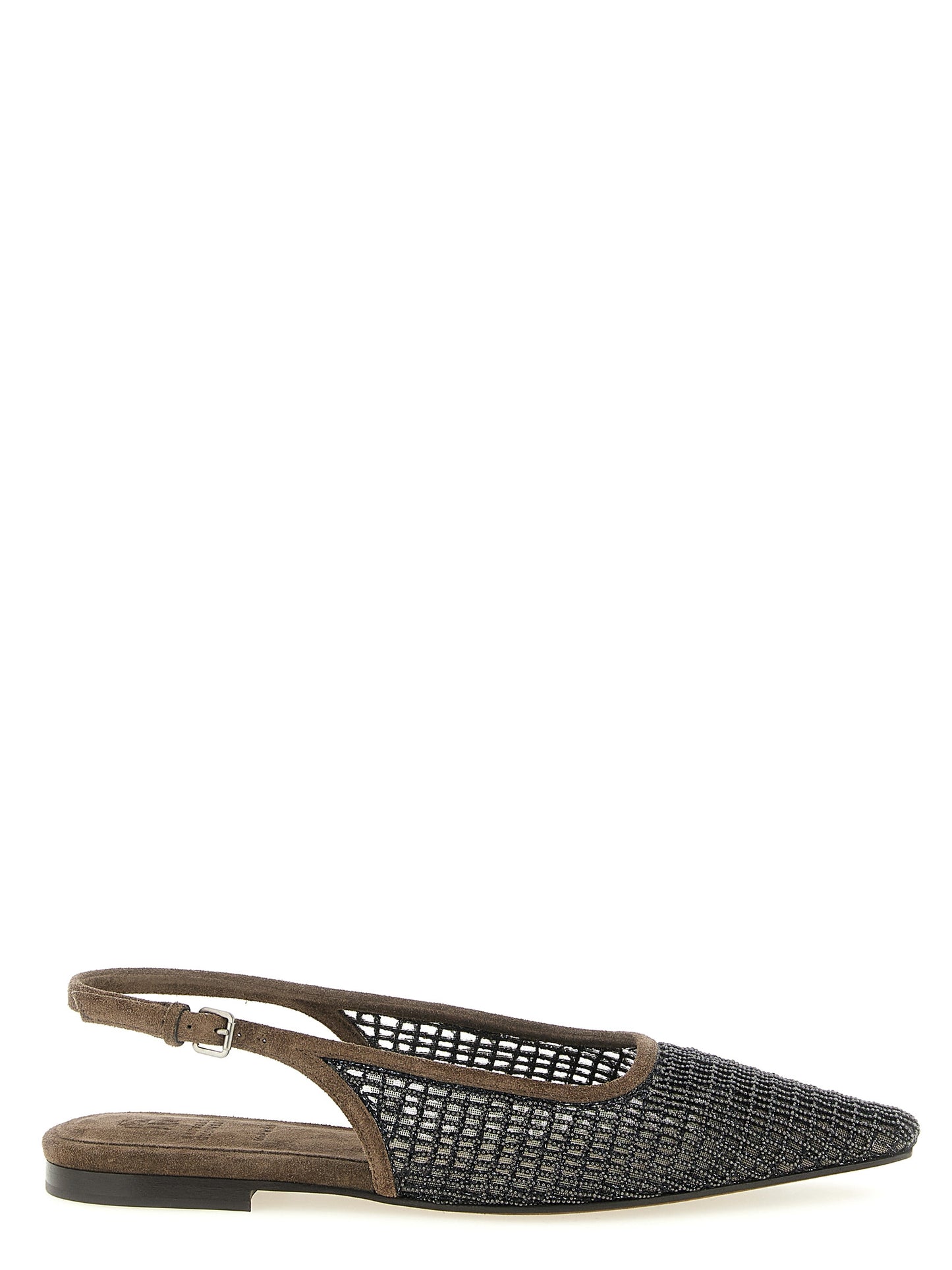 Brunello Cucinelli Women 'Precious Net Embroidery' Slingback BRUNELLO CUCINELLI