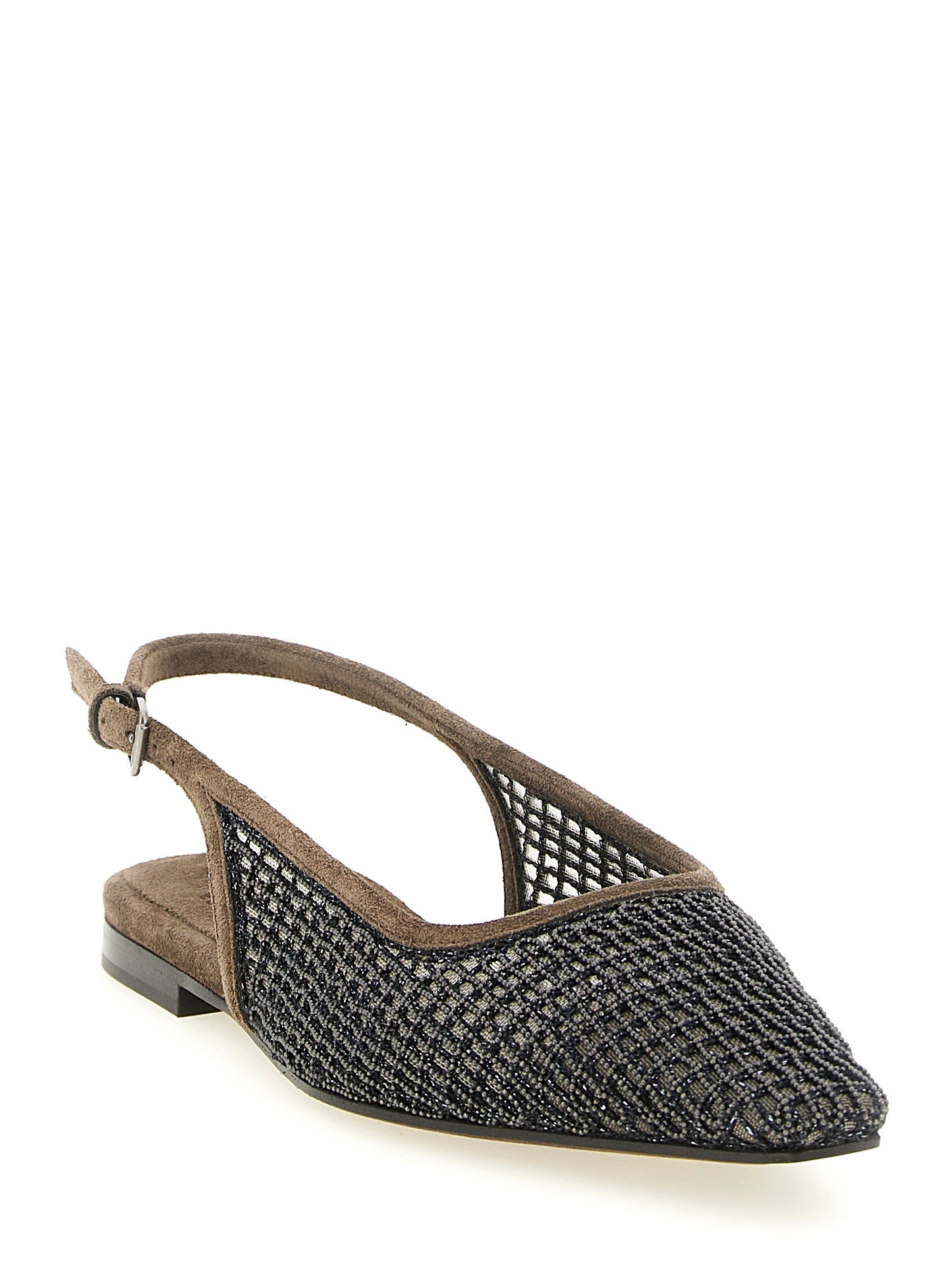 Brunello Cucinelli Women 'Precious Net Embroidery' Slingback BRUNELLO CUCINELLI