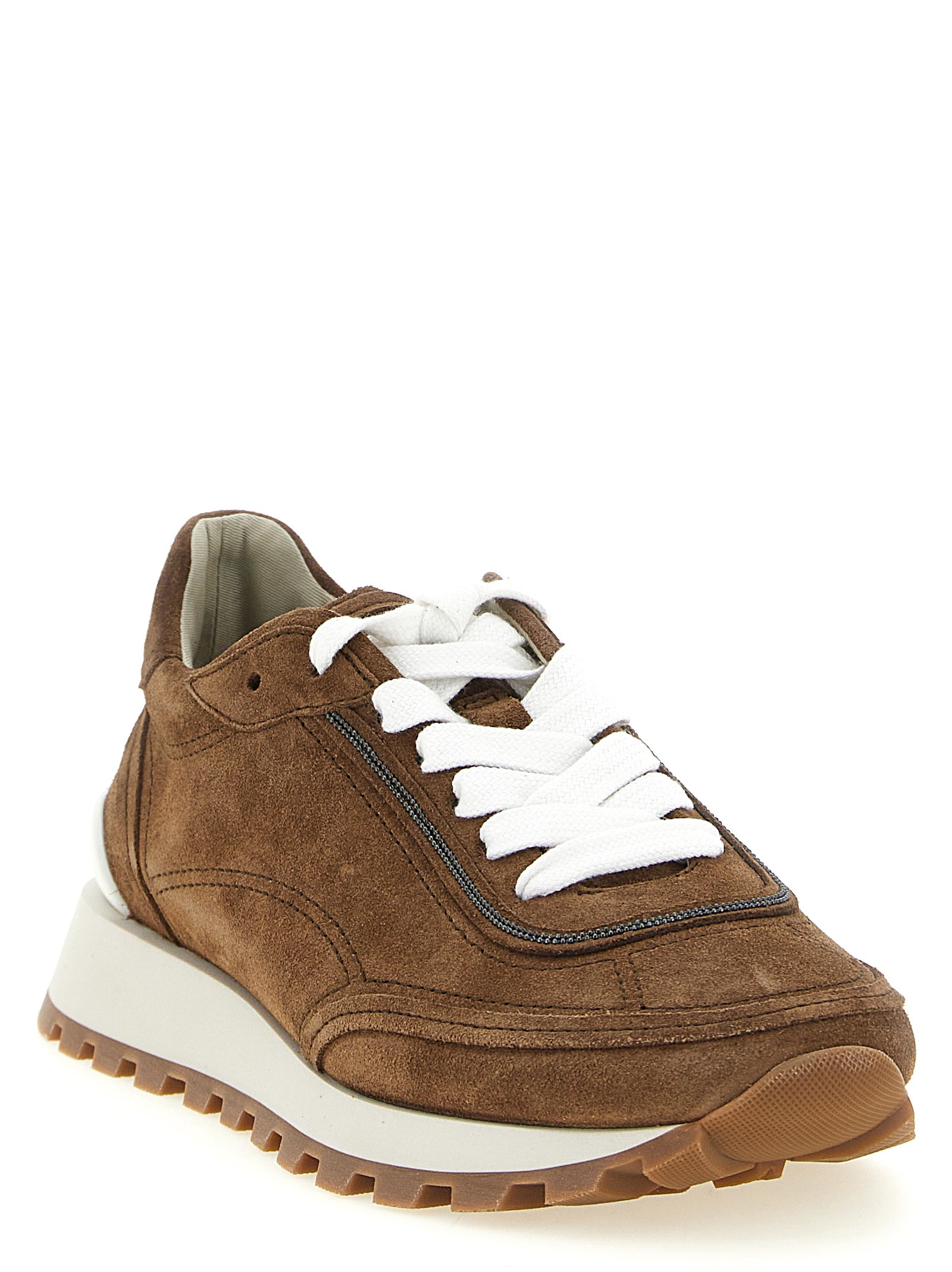 Brunello Cucinelli Women 'Monile' Suede Sneakers BRUNELLO CUCINELLI