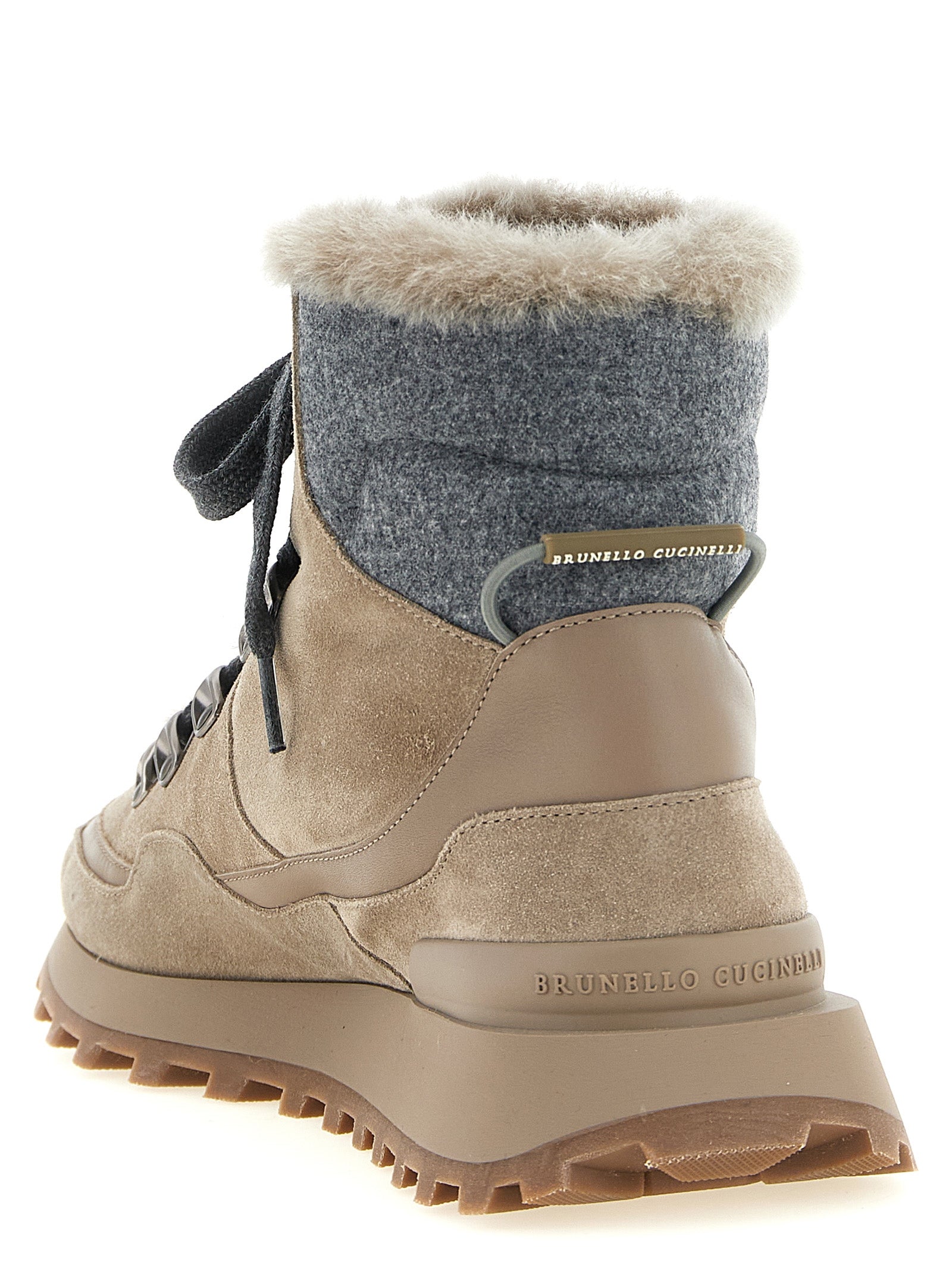Brunello Cucinelli Women Lace-Up Ankle Boots With Hooks BRUNELLO CUCINELLI