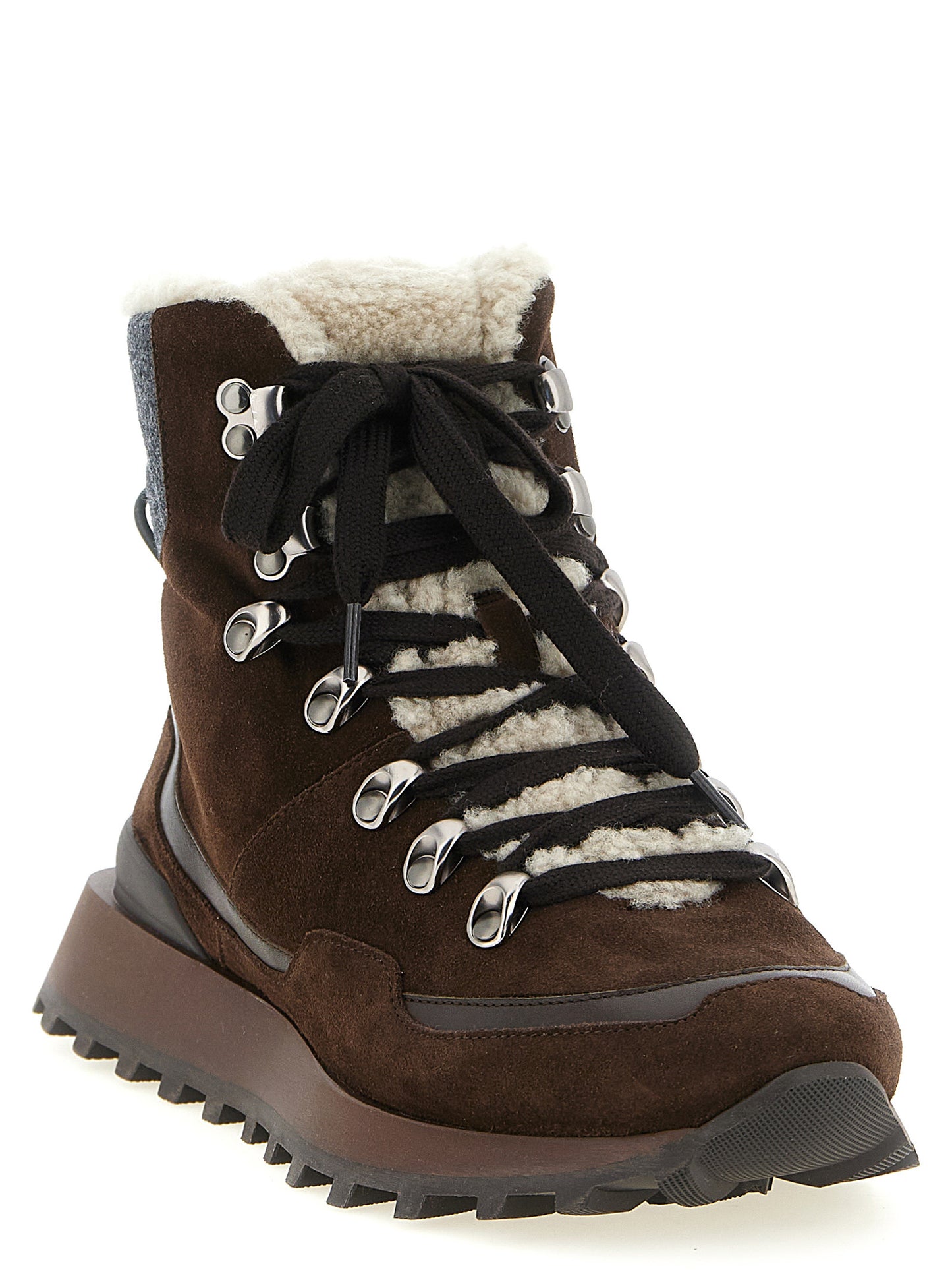 Brunello Cucinelli Women Lace-Up Ankle Boots With Hooks BRUNELLO CUCINELLI