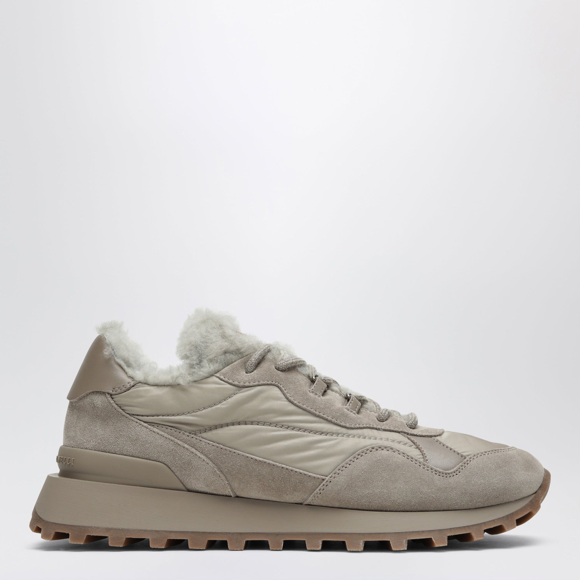 Brunello Cucinelli Runners Ice Sneakers In Suede And Techno Cotton Women BRUNELLO CUCINELLI