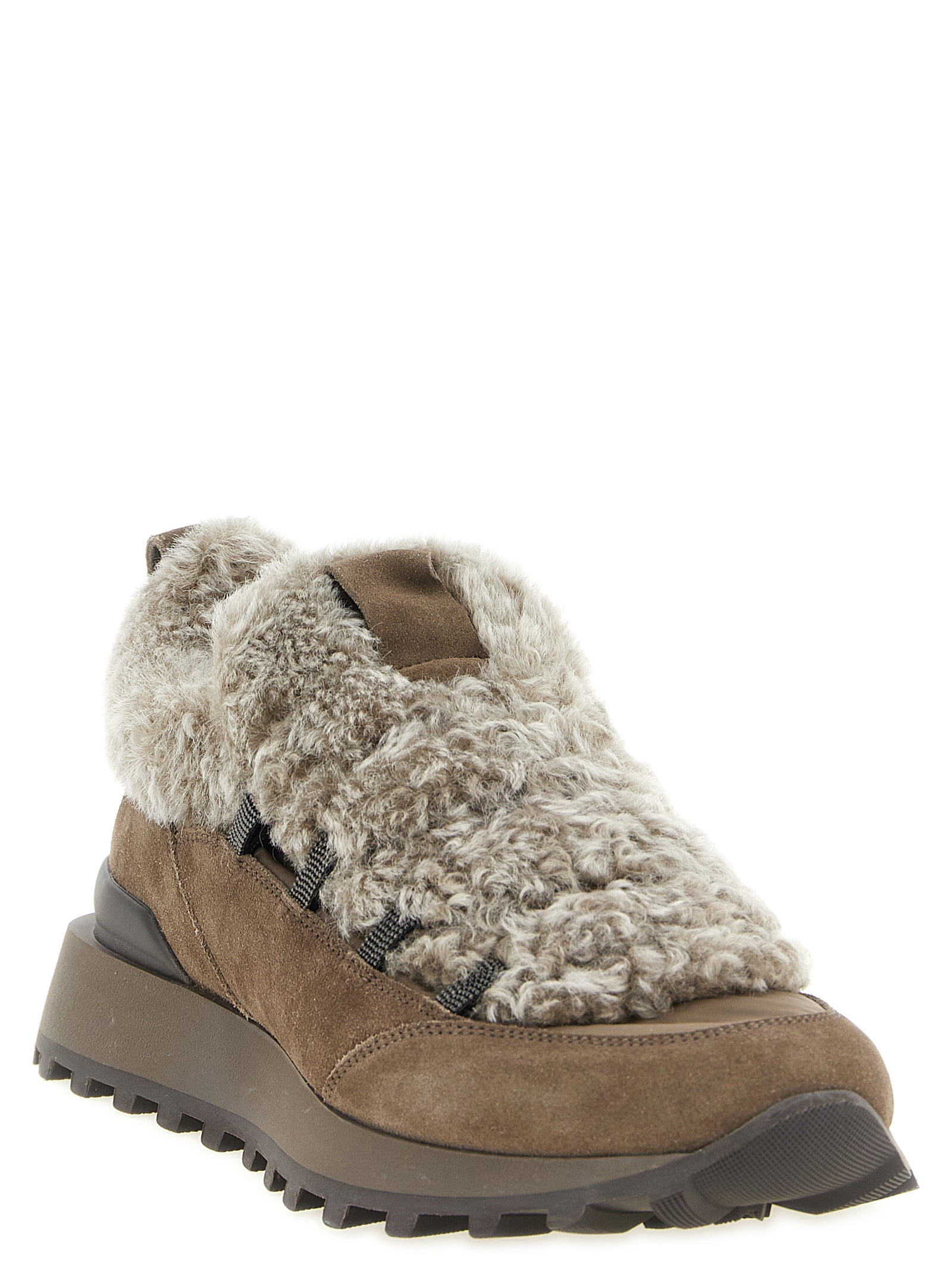 Brunello Cucinelli Women 'Monile' Shearling Sneakers BRUNELLO CUCINELLI