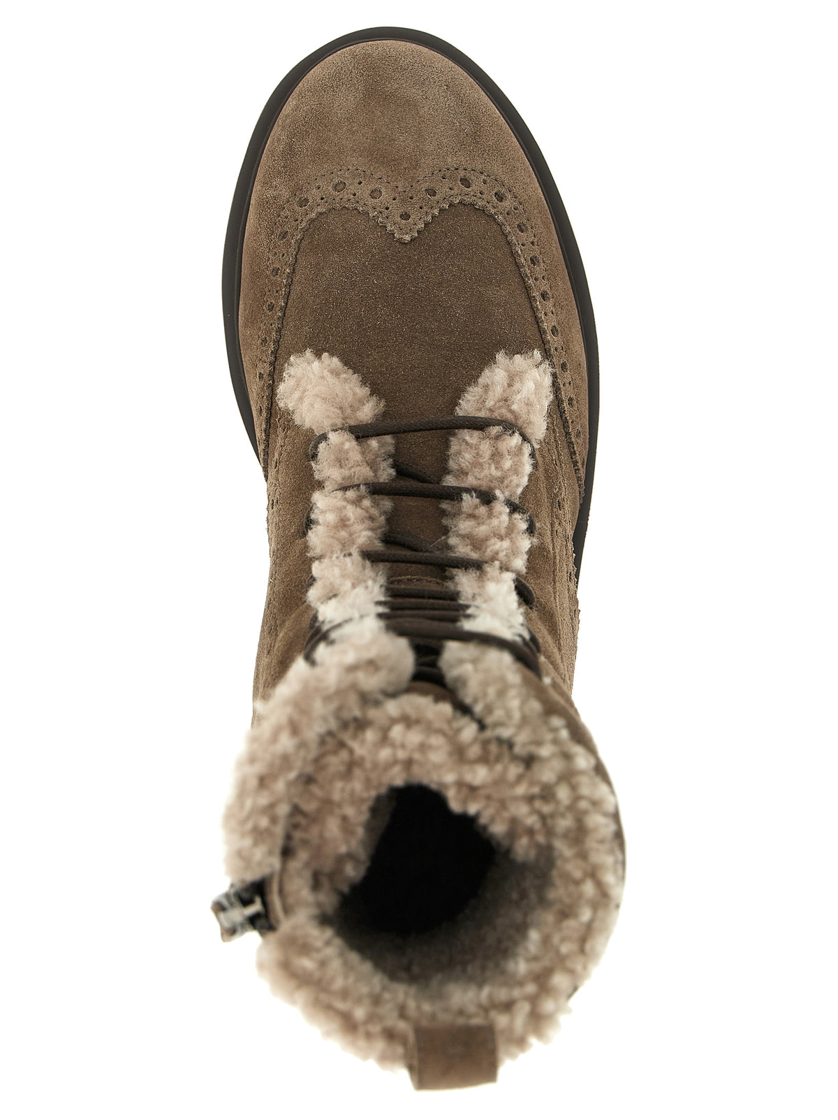 Brunello Cucinelli Women Suede And Brown Shearling Ankle Boots BRUNELLO CUCINELLI