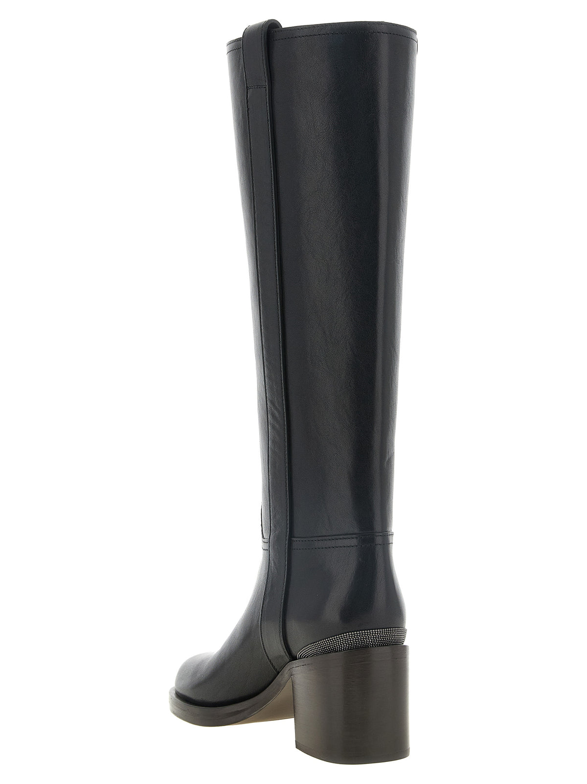 Brunello Cucinelli Women Riding Leather Boots With 'Precious Detail' BRUNELLO CUCINELLI