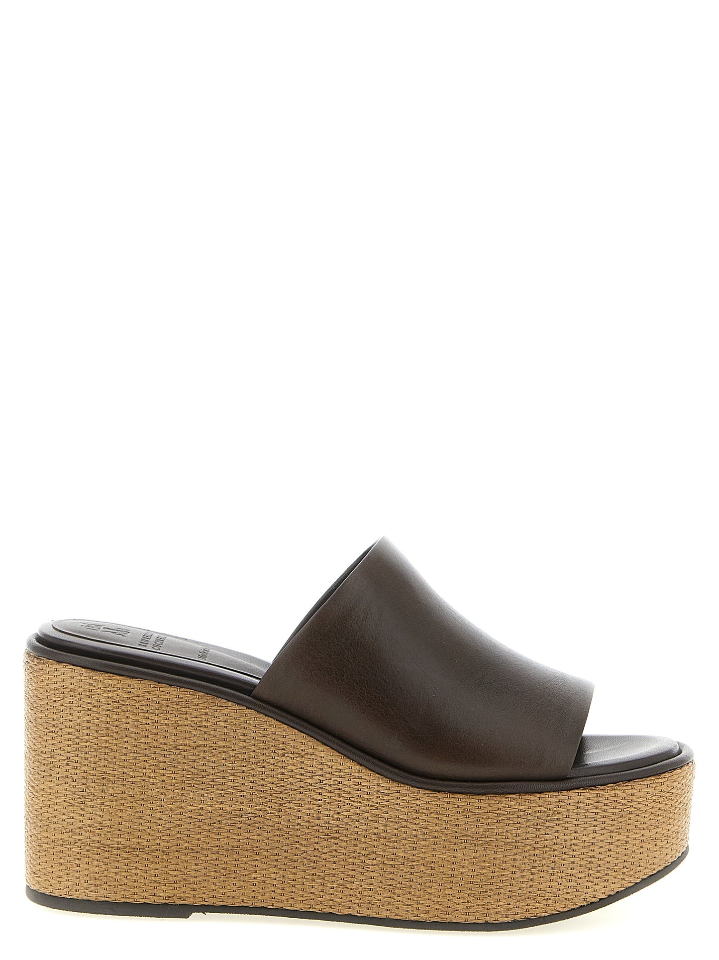 Brunello Cucinelli Women Leather And Raffia Wedges BRUNELLO CUCINELLI