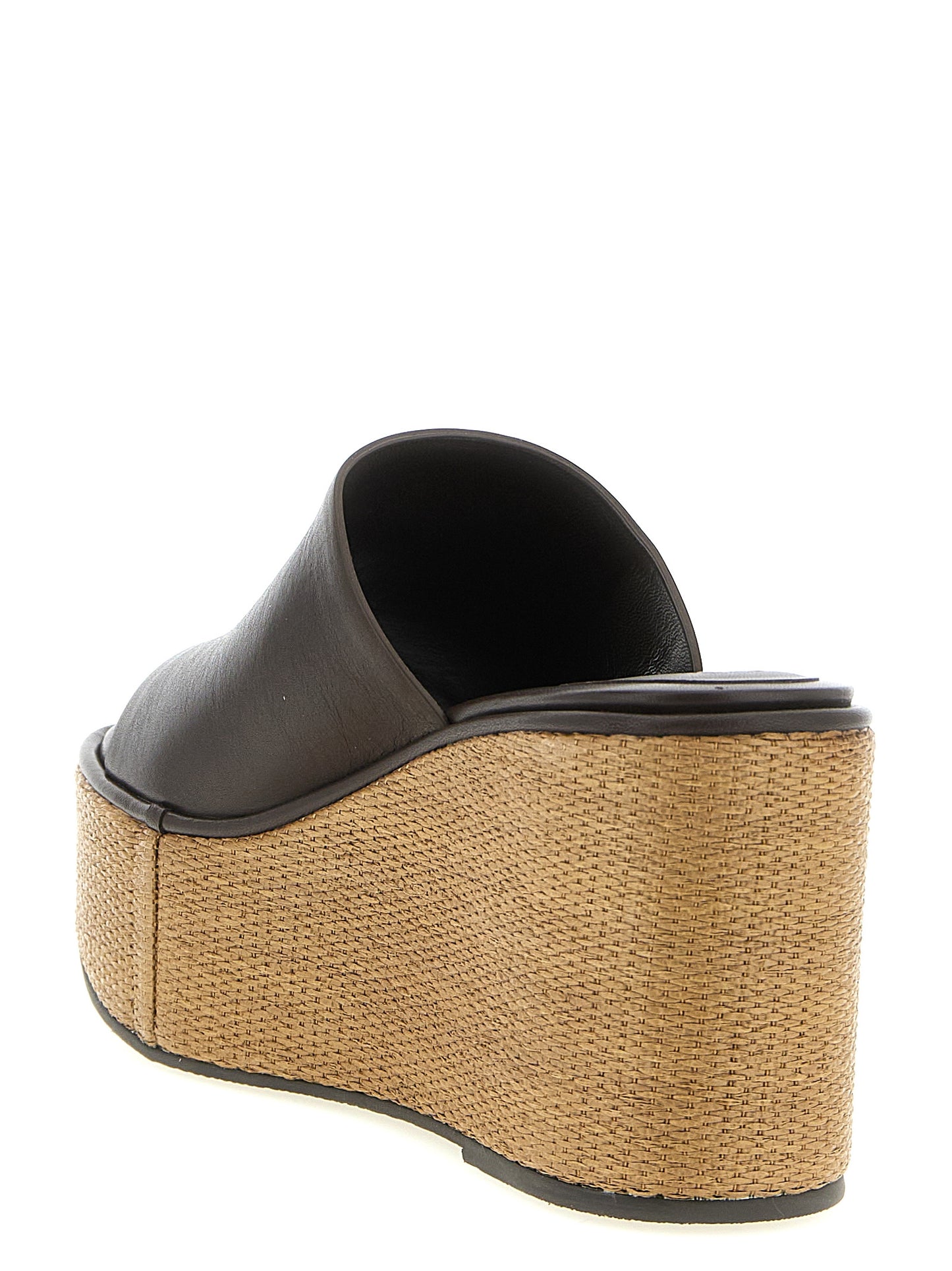 Brunello Cucinelli Women Leather And Raffia Wedges BRUNELLO CUCINELLI