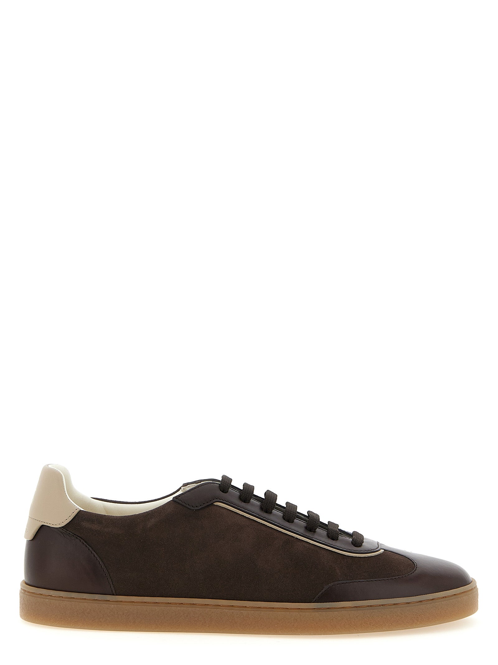 Brunello Cucinelli Men Suede And Smooth Calf Sneakers BRUNELLO CUCINELLI