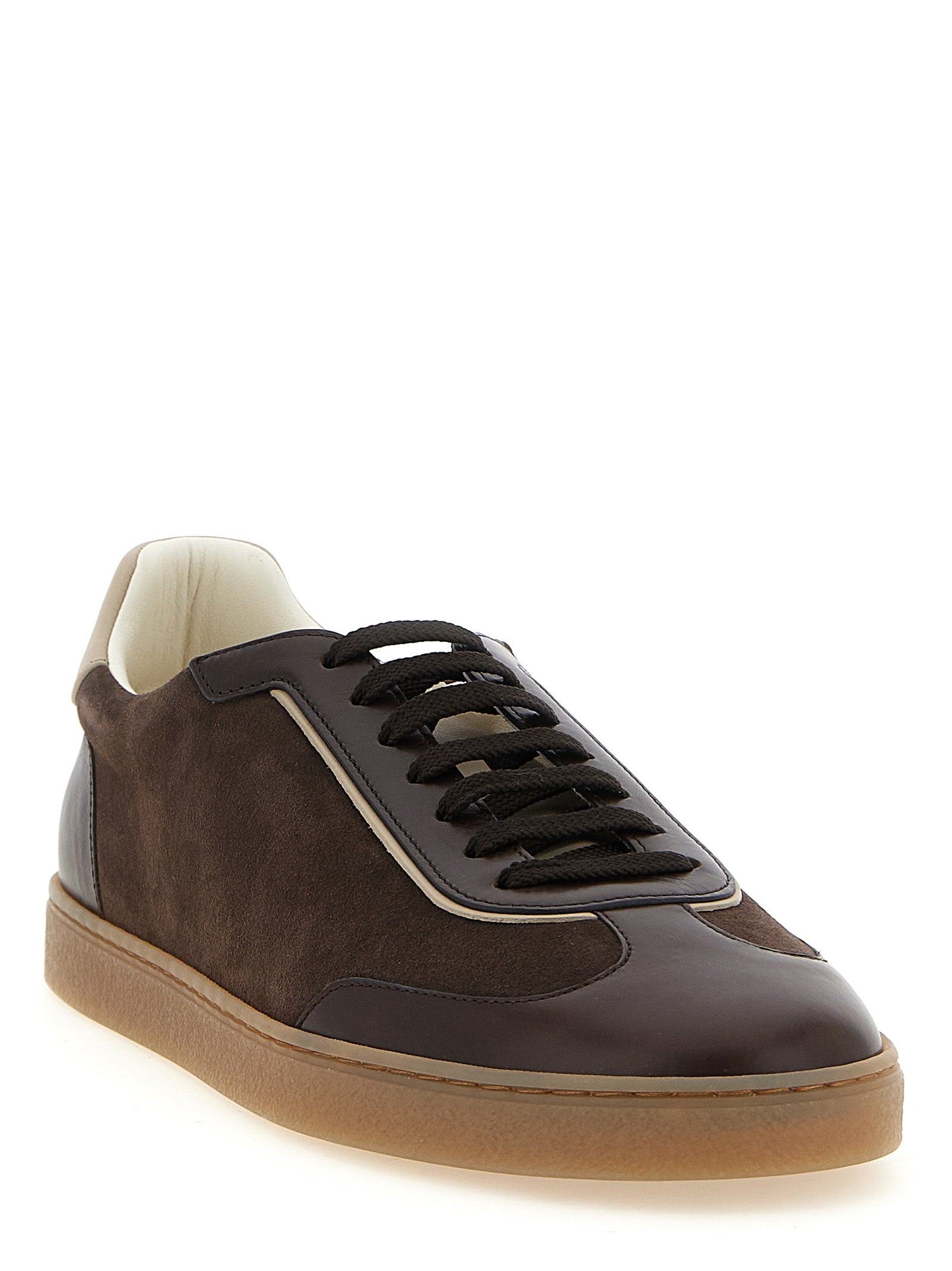 Brunello Cucinelli Men Suede And Smooth Calf Sneakers BRUNELLO CUCINELLI