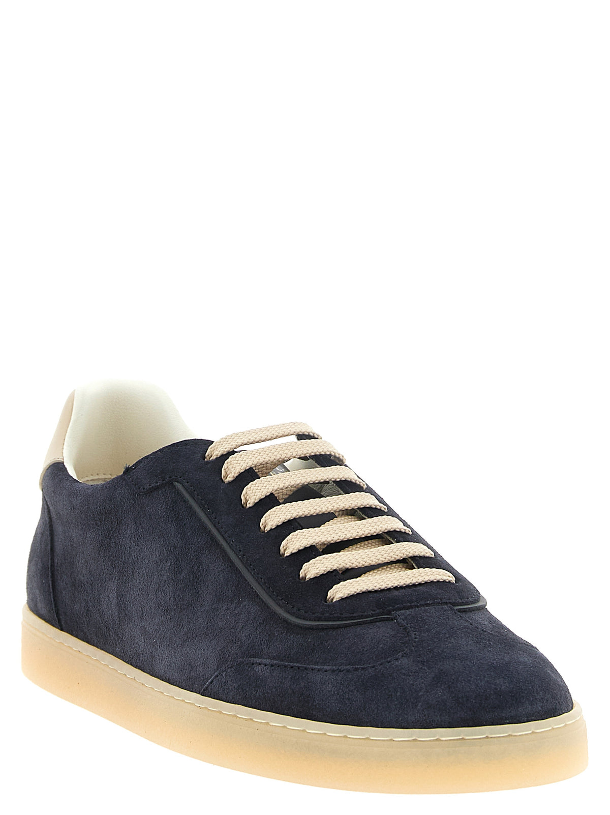 Brunello Cucinelli Men Blue Suede Sneakers BRUNELLO CUCINELLI