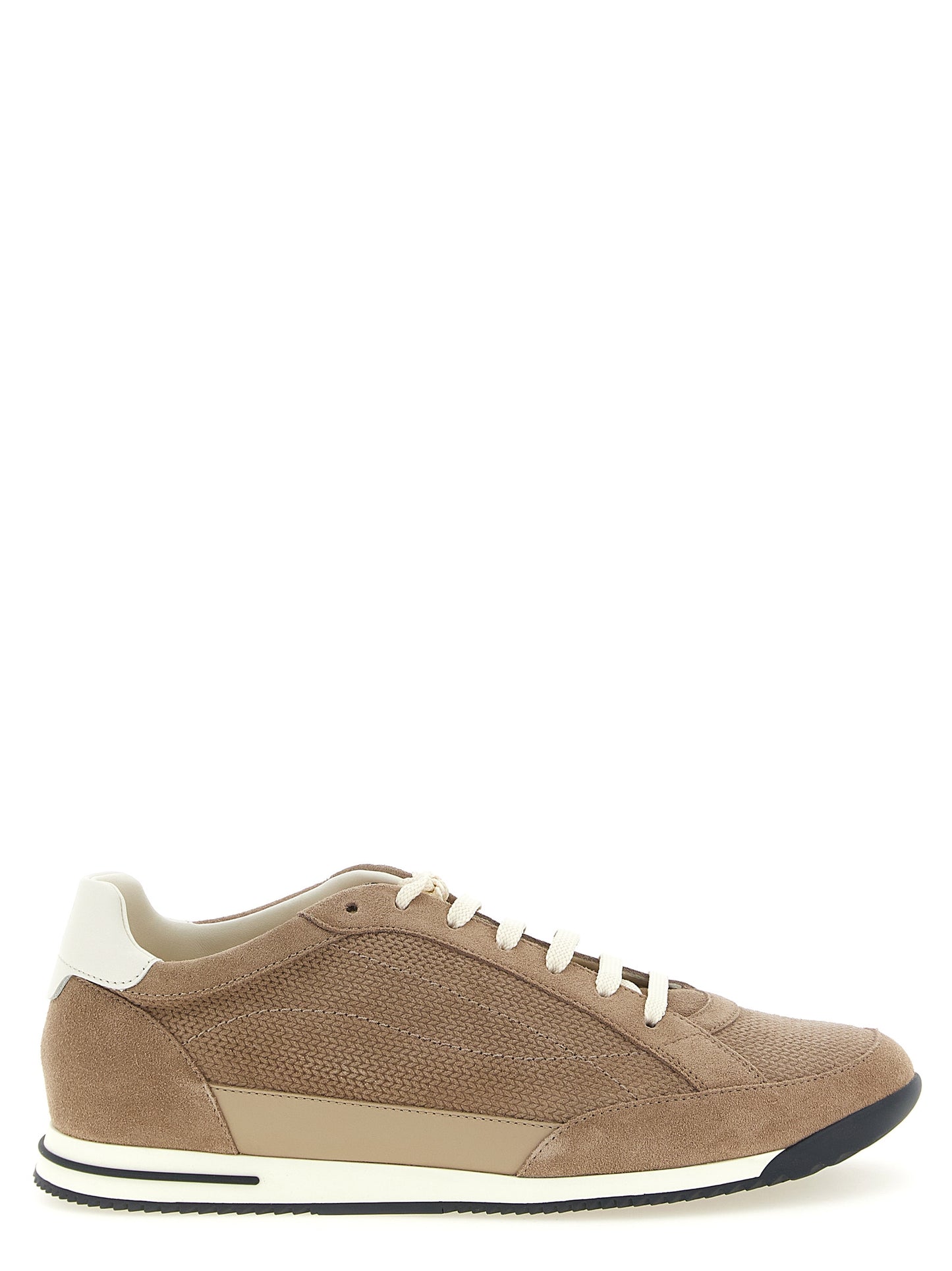Brunello Cucinelli Men Knit-Effect Suede Sneakers BRUNELLO CUCINELLI