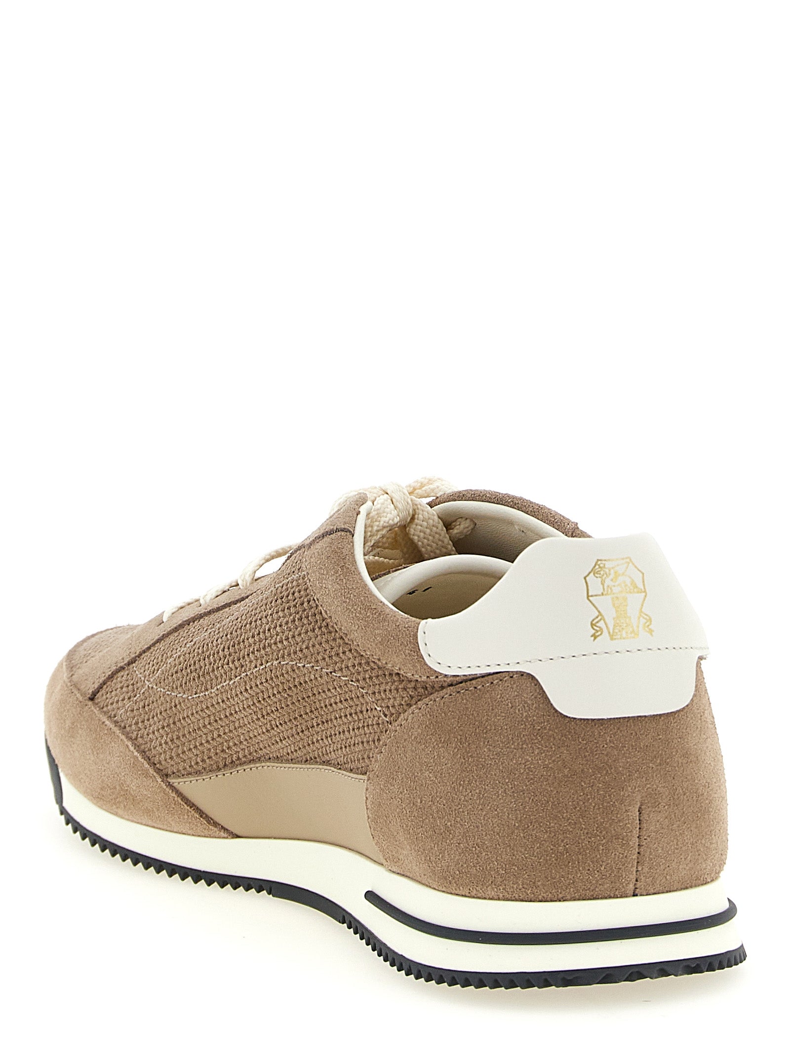 Brunello Cucinelli Men Knit-Effect Suede Sneakers BRUNELLO CUCINELLI