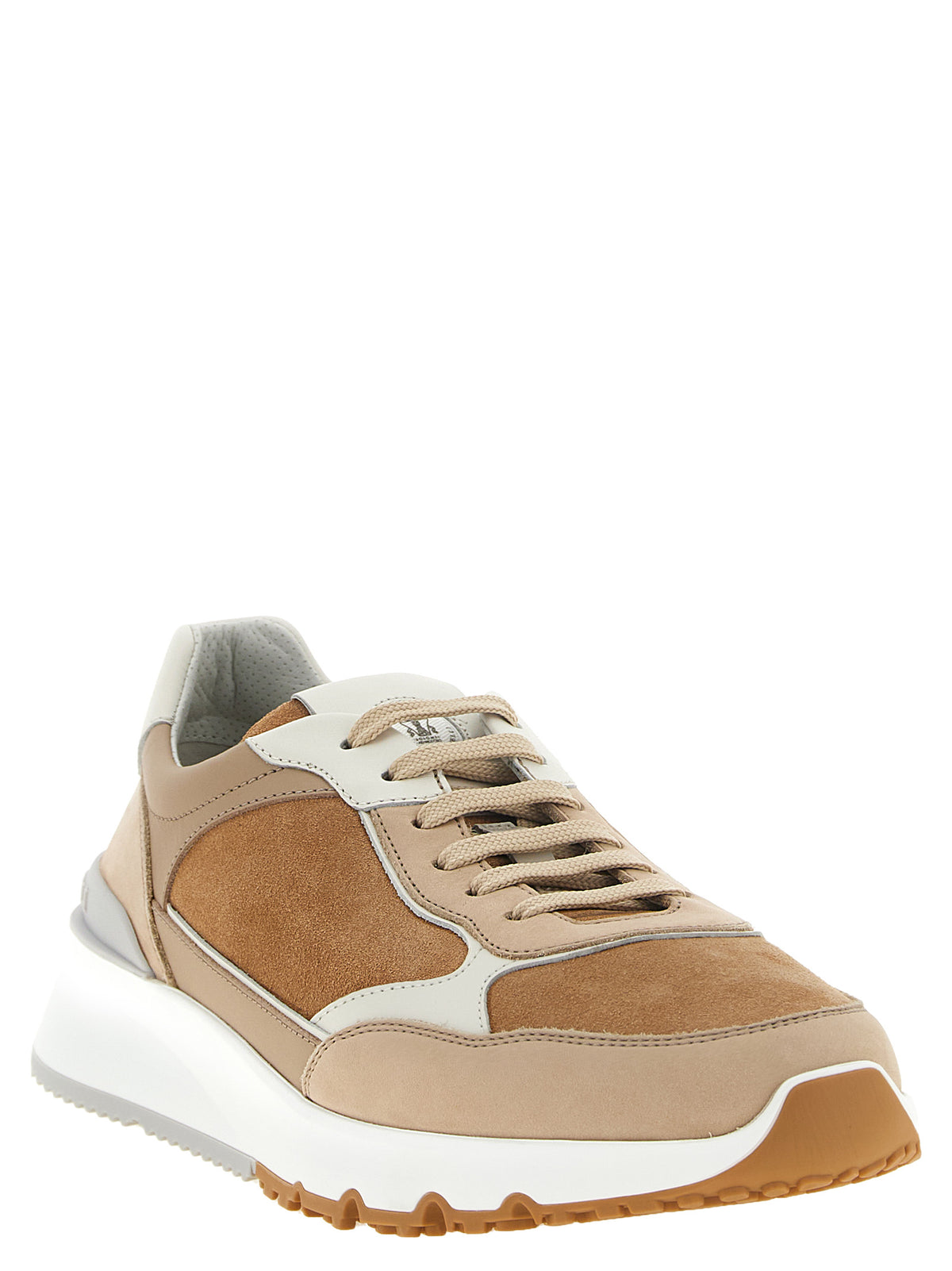 Brunello Cucinelli Men Beige 'Runners' Sneakers BRUNELLO CUCINELLI