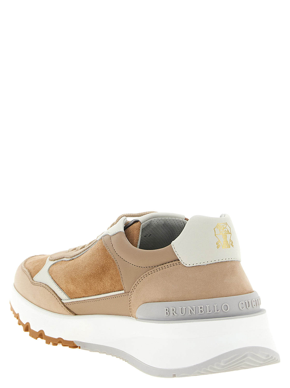 Brunello Cucinelli Men Beige 'Runners' Sneakers BRUNELLO CUCINELLI
