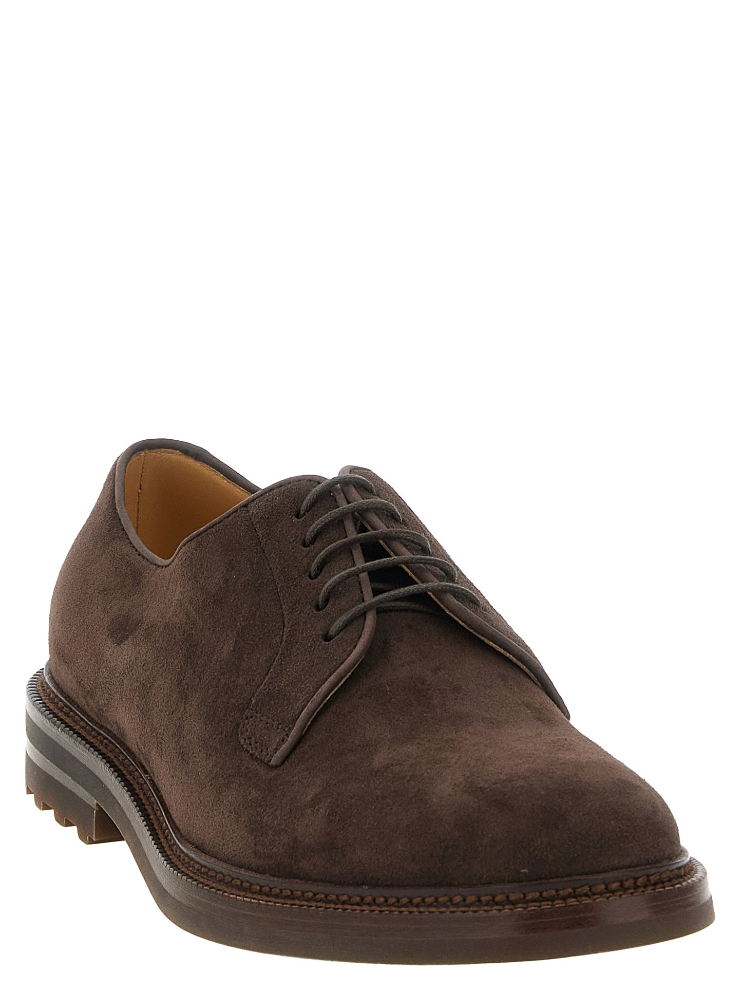 Brunello Cucinelli Men Suede Derby BRUNELLO CUCINELLI