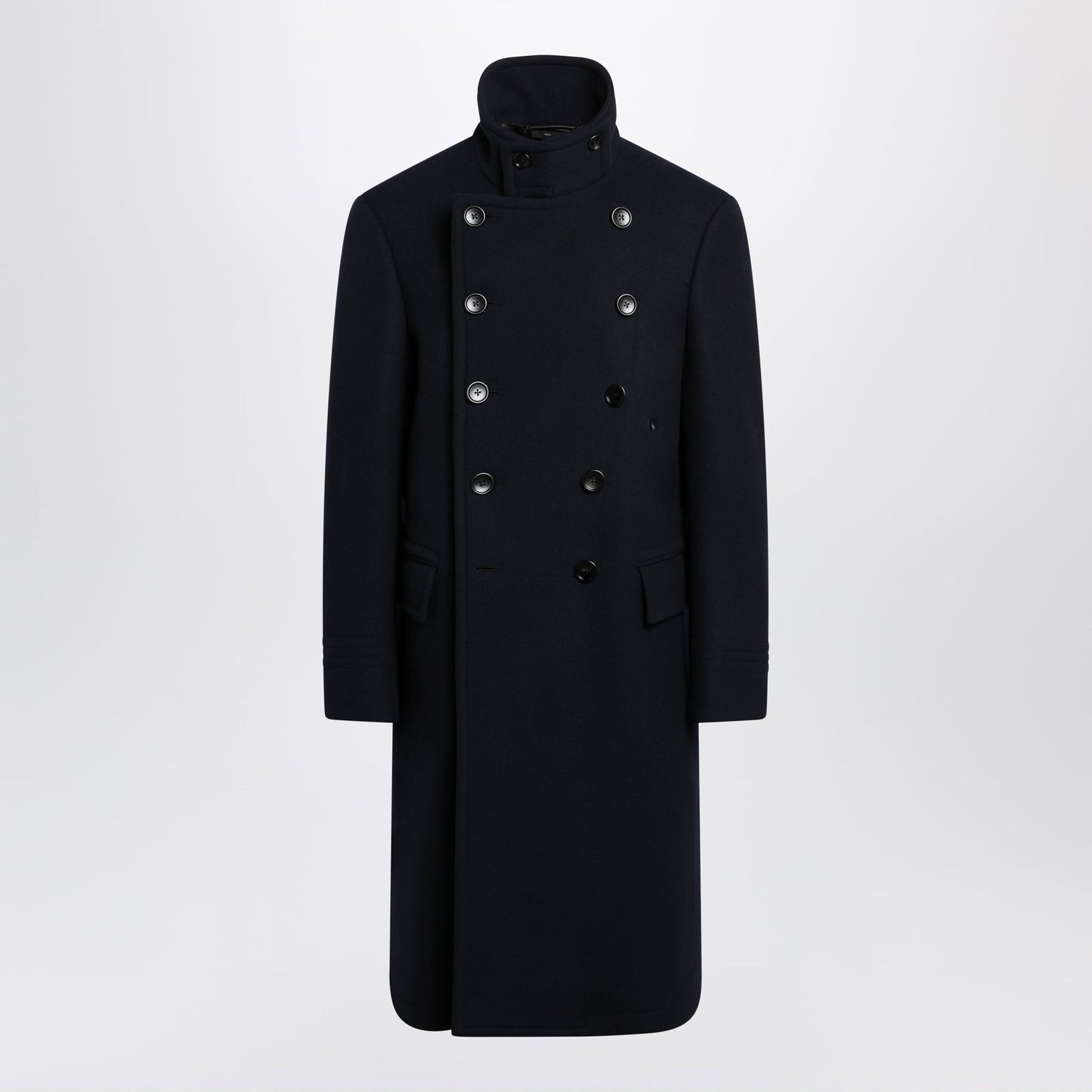 Tom Ford Midnight Blue Wool Double-Breasted Coat Men TOM FORD