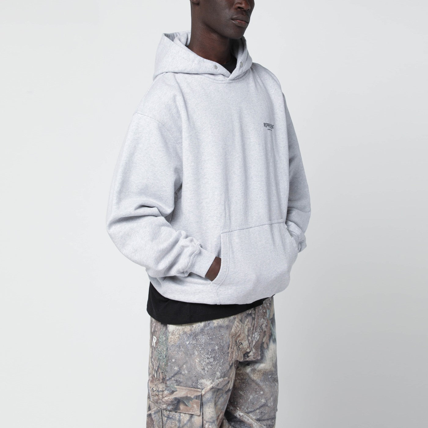 Represent Grey Oversized Hoodie Men Represent