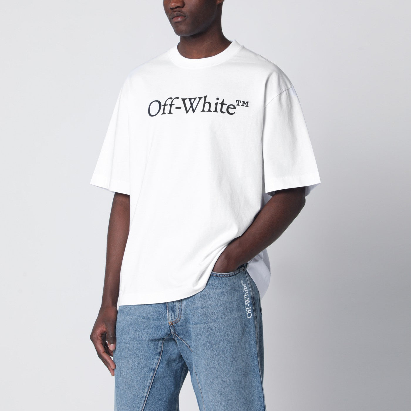 Off-White White T-Shirt With Logo Print Men OFF-WHITE