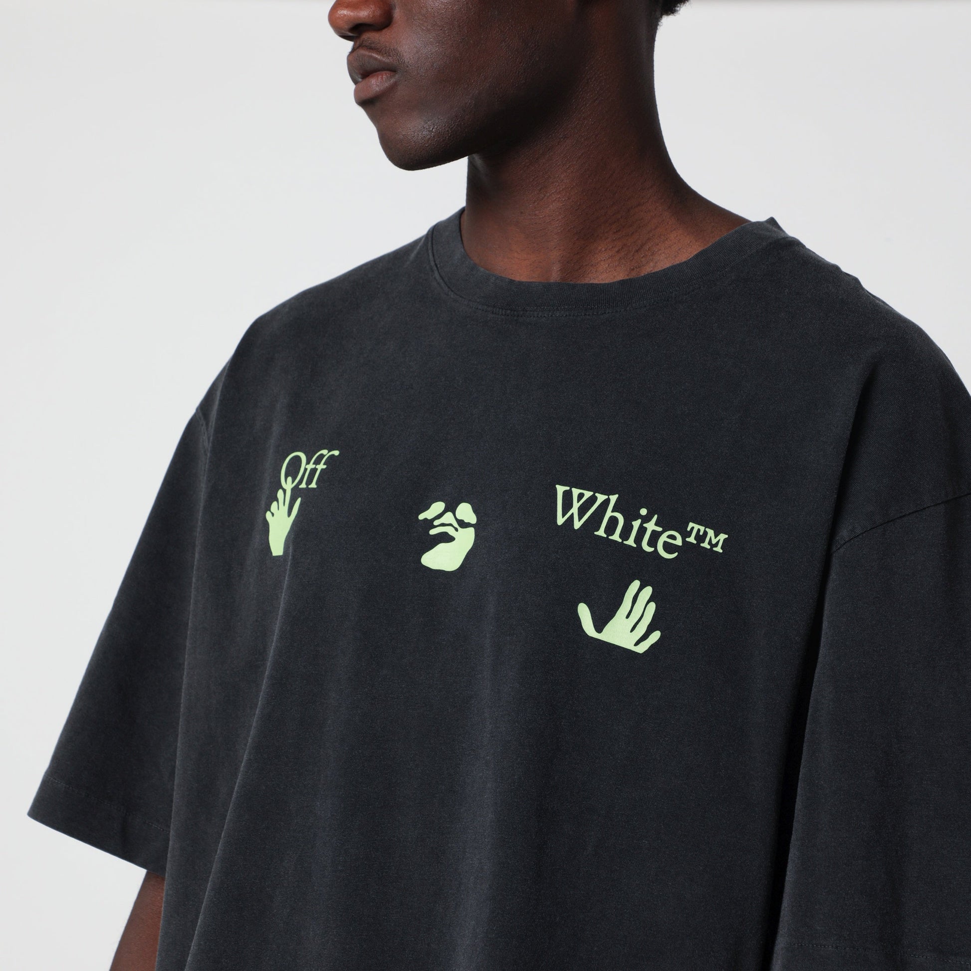 Off-White Vintage Black T-Shirt With Logo Prints Men OFF-WHITE