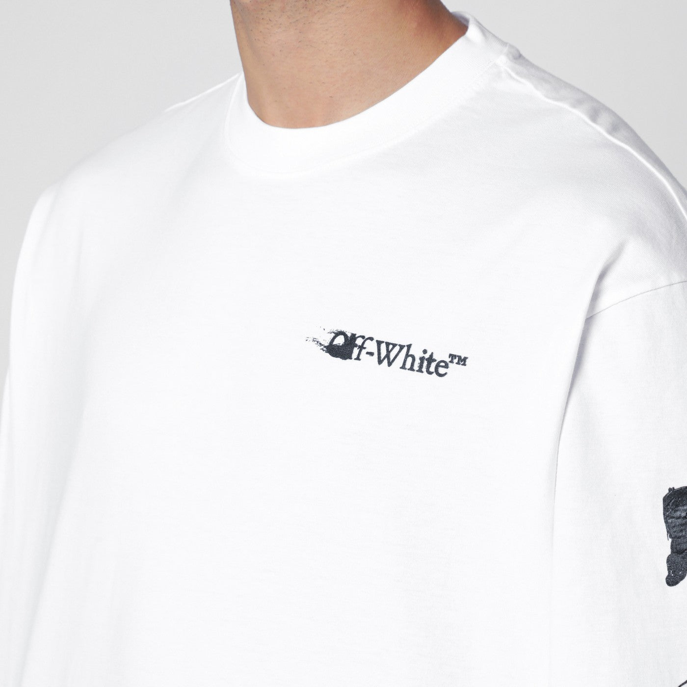 Off-White White Long-Sleeved T-Shirt With Logo Men OFF-WHITE