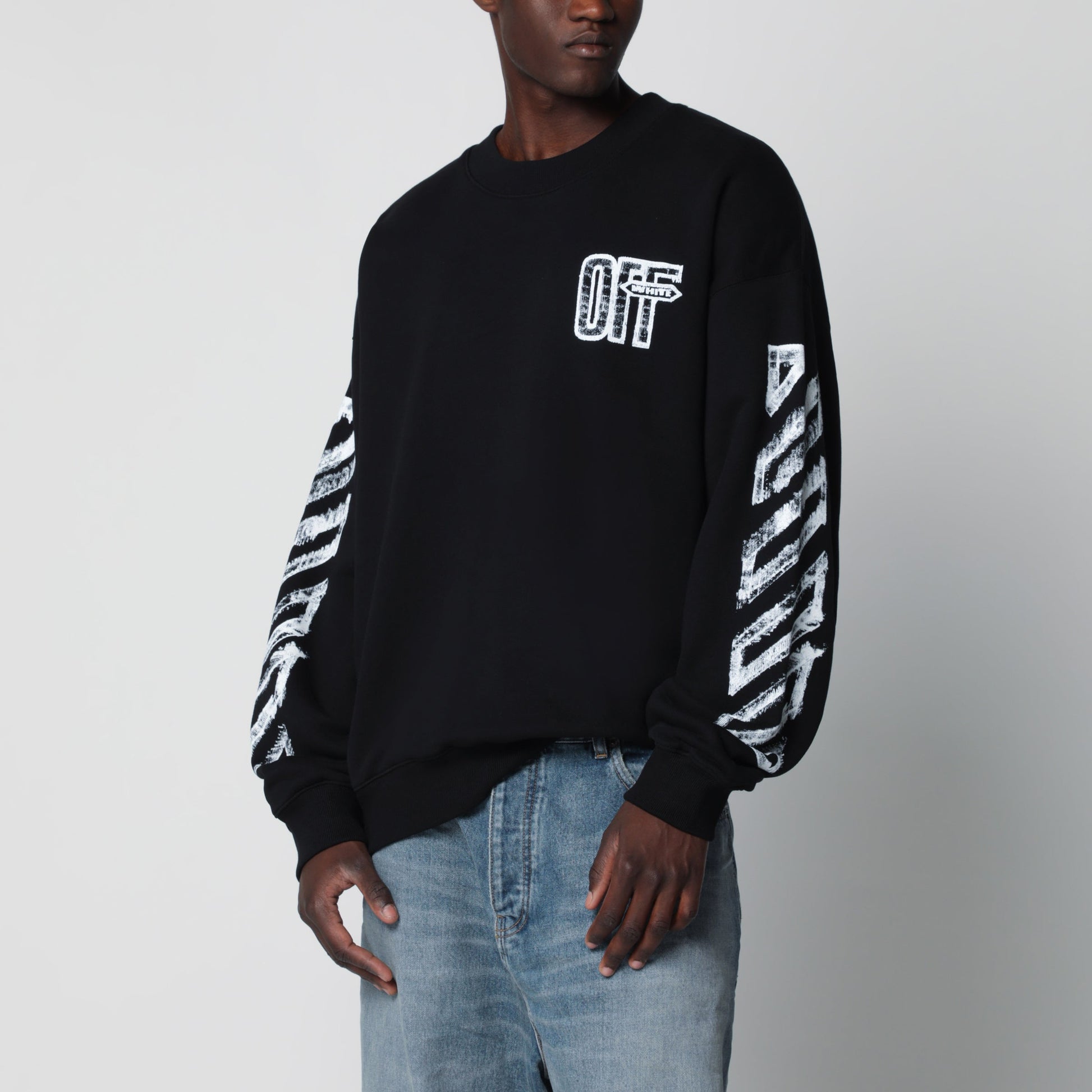 Off-White Black Motion Arrow Skate Cotton Sweatshirt Men OFF-WHITE