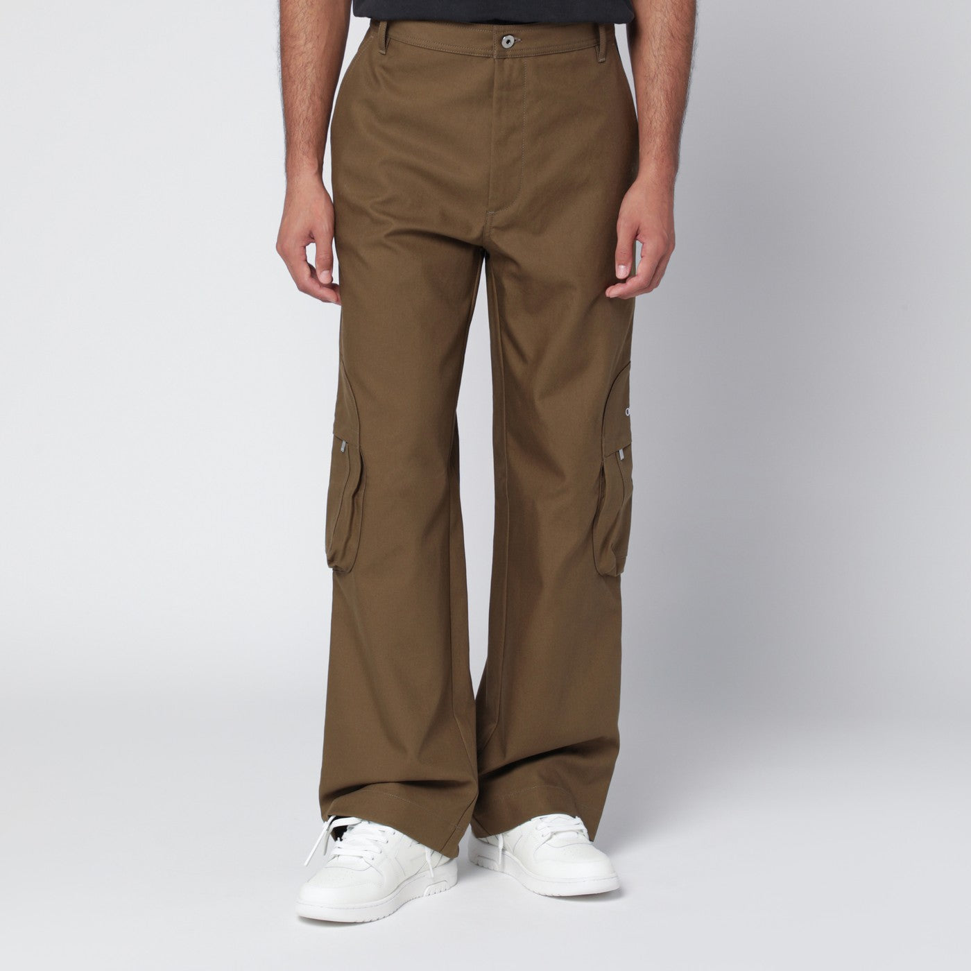 Off-White Brown Cargo Trousers With Logo Men OFF-WHITE