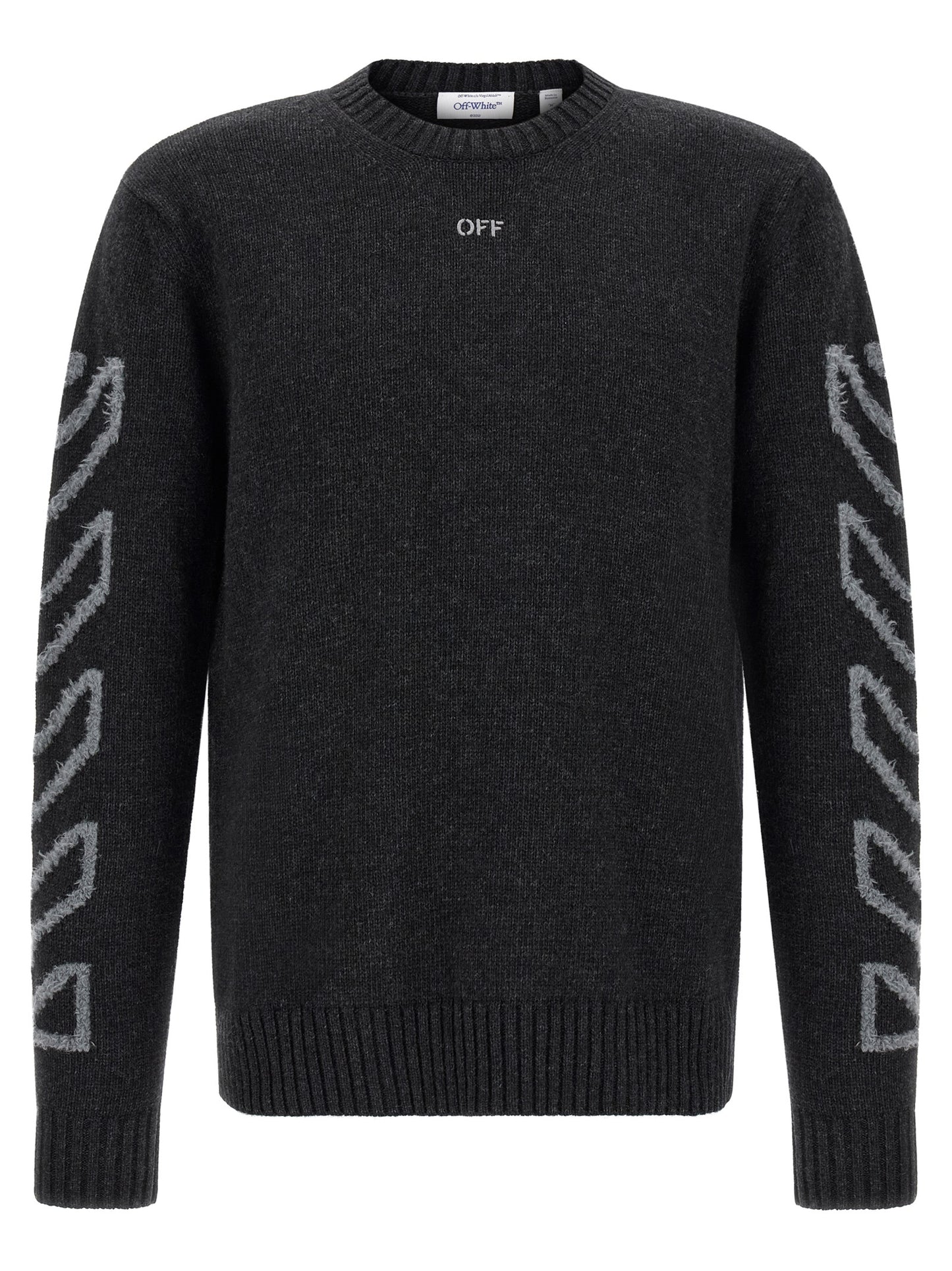 Off-White Men 'Diag Arrow Fuzzy' Sweater With Intarsia OFF-WHITE