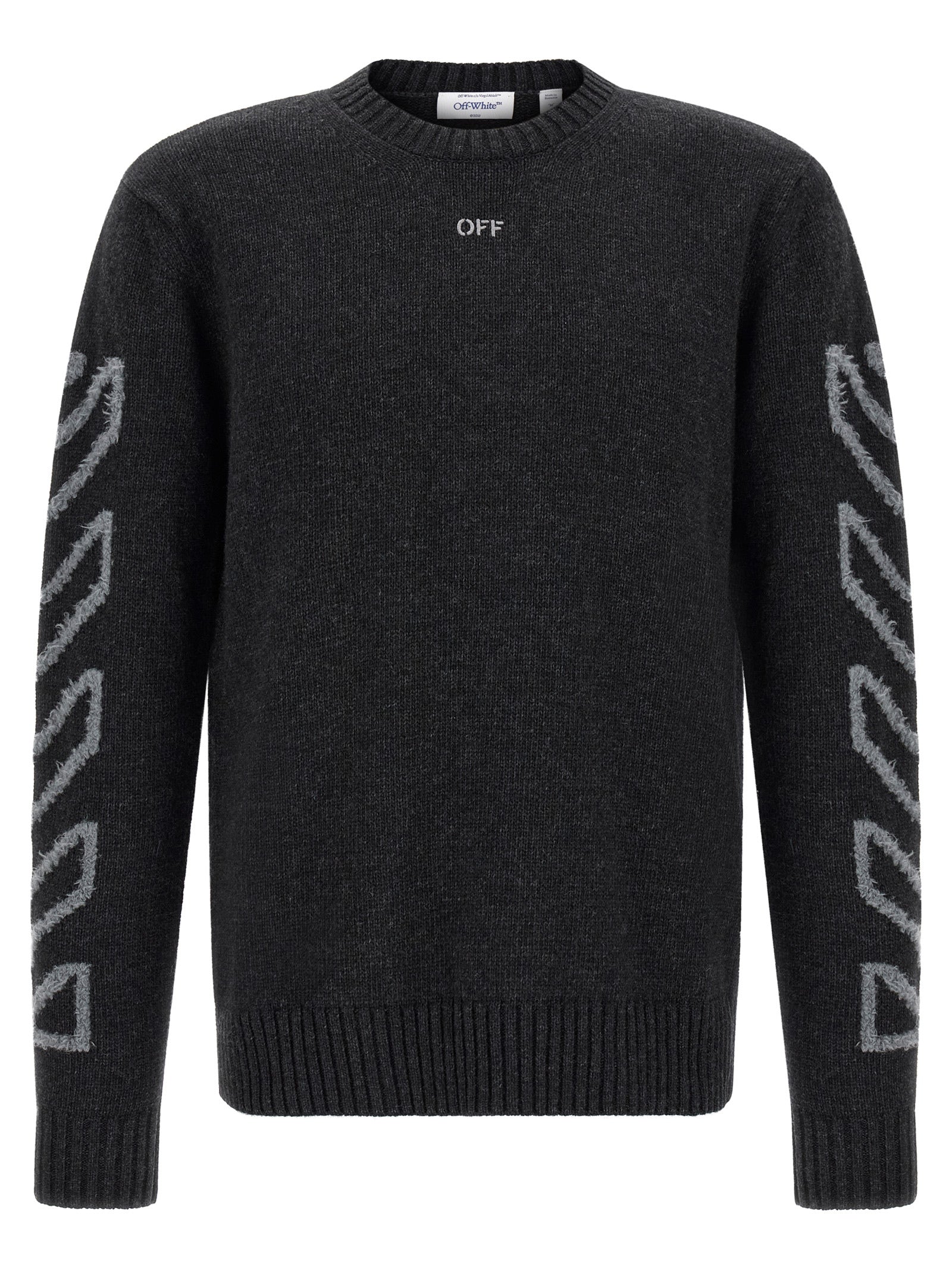 Off-White Men 'Diag Arrow Fuzzy' Sweater With Intarsia OFF-WHITE