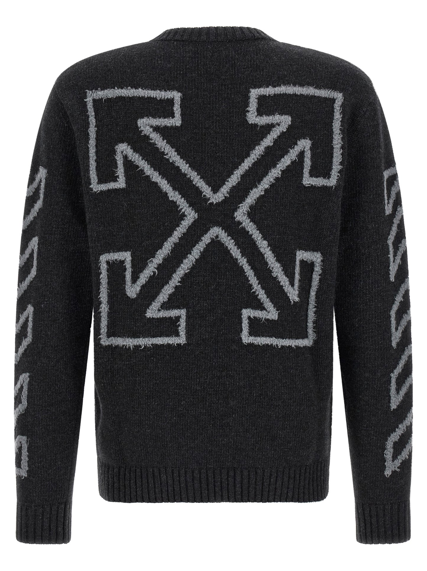 Off-White Men 'Diag Arrow Fuzzy' Sweater With Intarsia OFF-WHITE