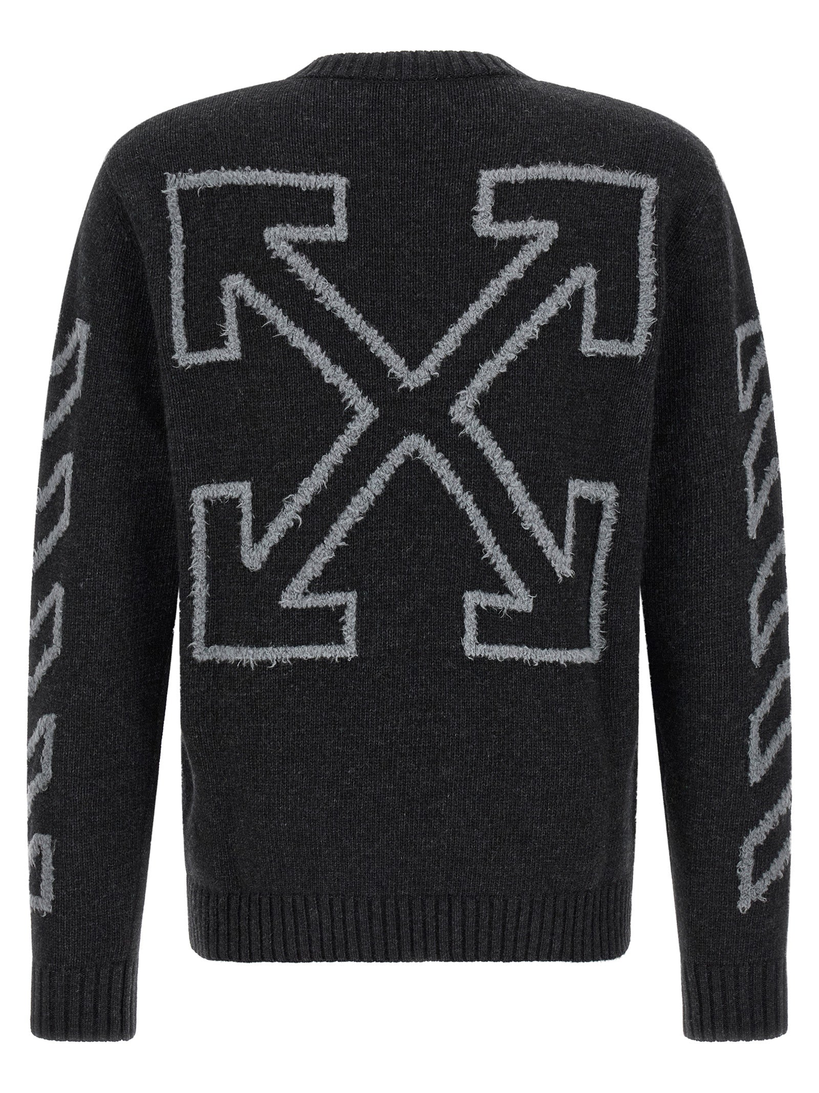 Off-White Men 'Diag Arrow Fuzzy' Sweater With Intarsia OFF-WHITE