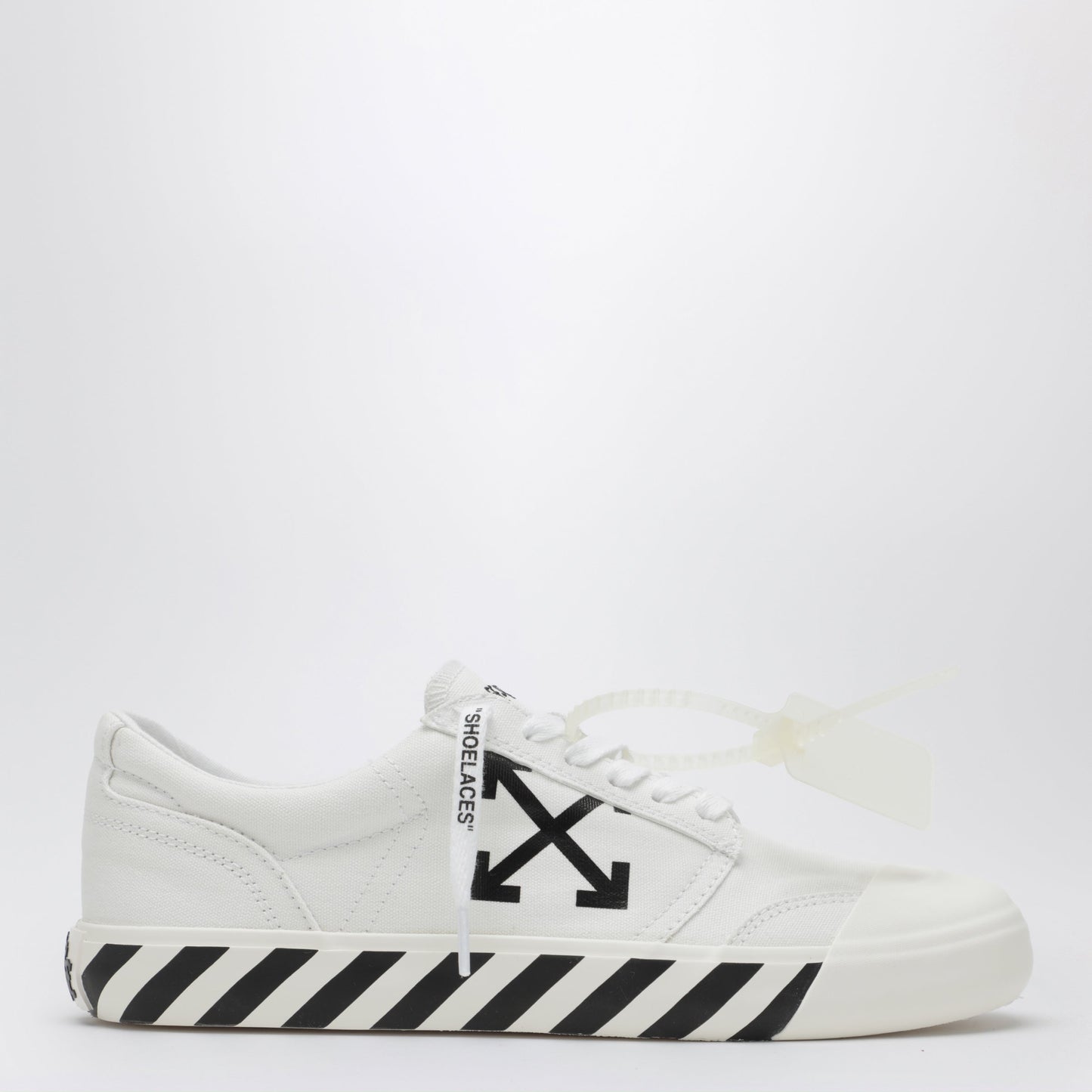 Off-White Vulcanized Lace-Up Fabric Sneakers In White Men OFF-WHITE