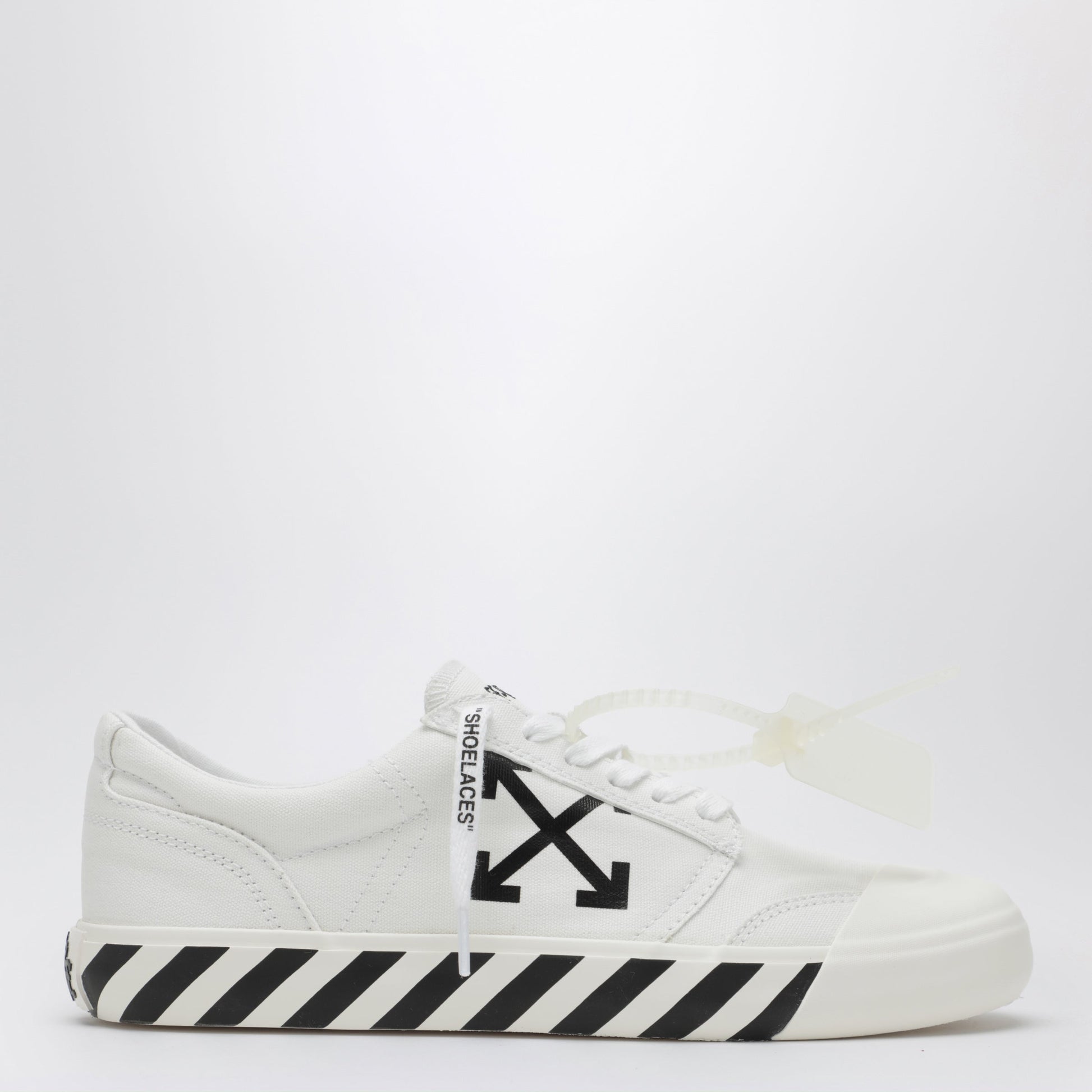 Off-White Vulcanized Lace-Up Fabric Sneakers In White Men OFF-WHITE
