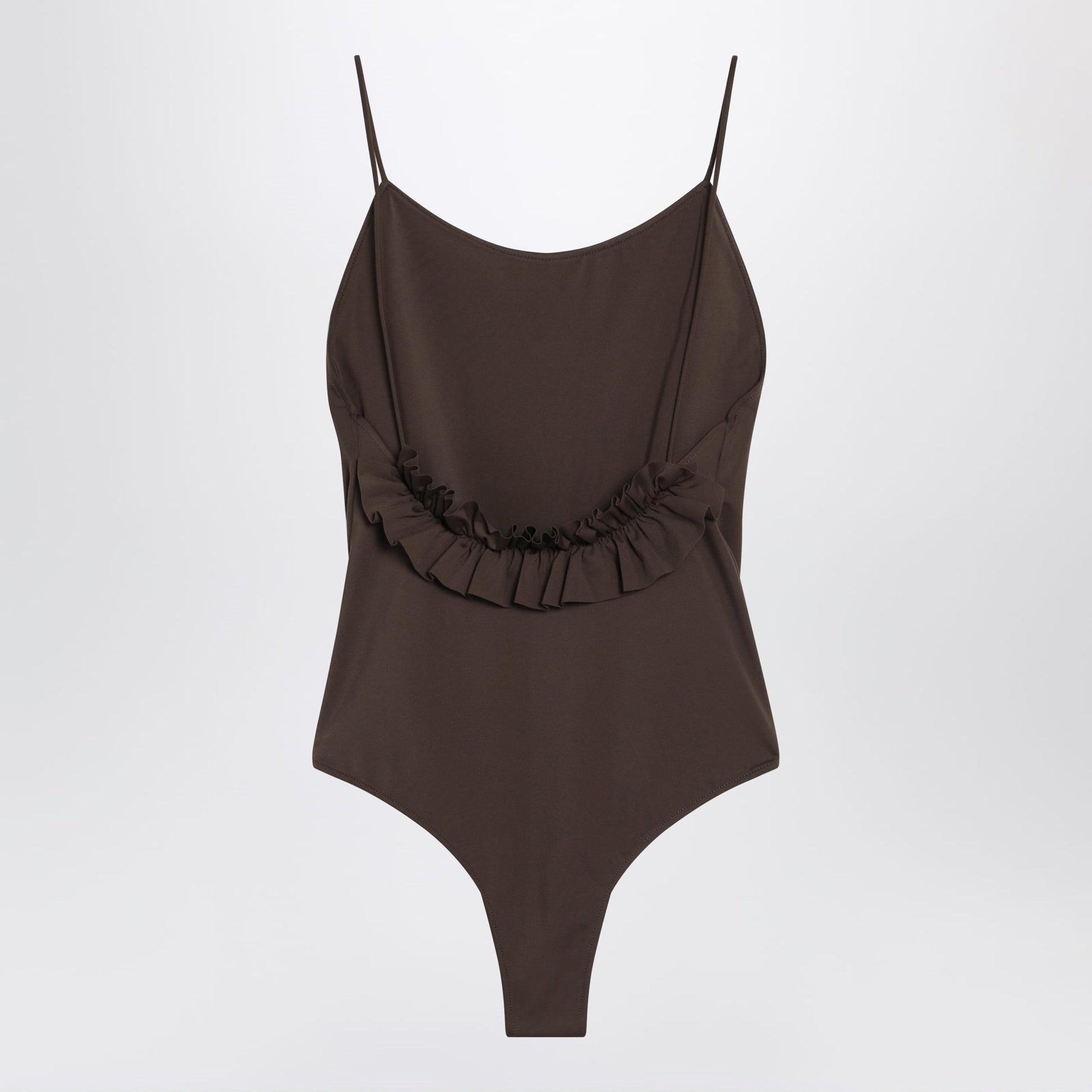 Jacquemus Brown Cabana Swimsuit With Ruffles Women JACQUEMUS