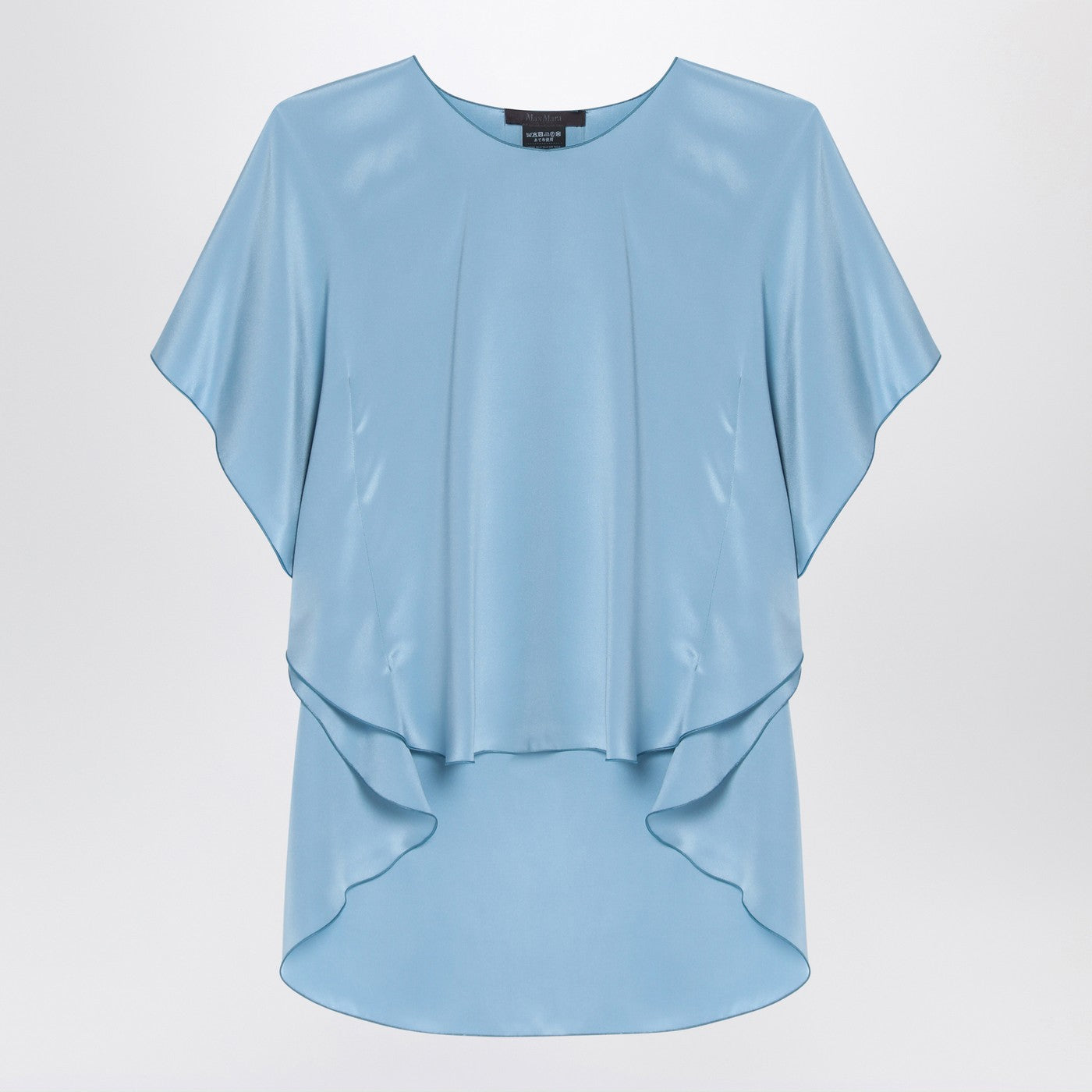 Max Mara Pianoforte Light Blue Flowy Silk Blouse Women MAX MARA