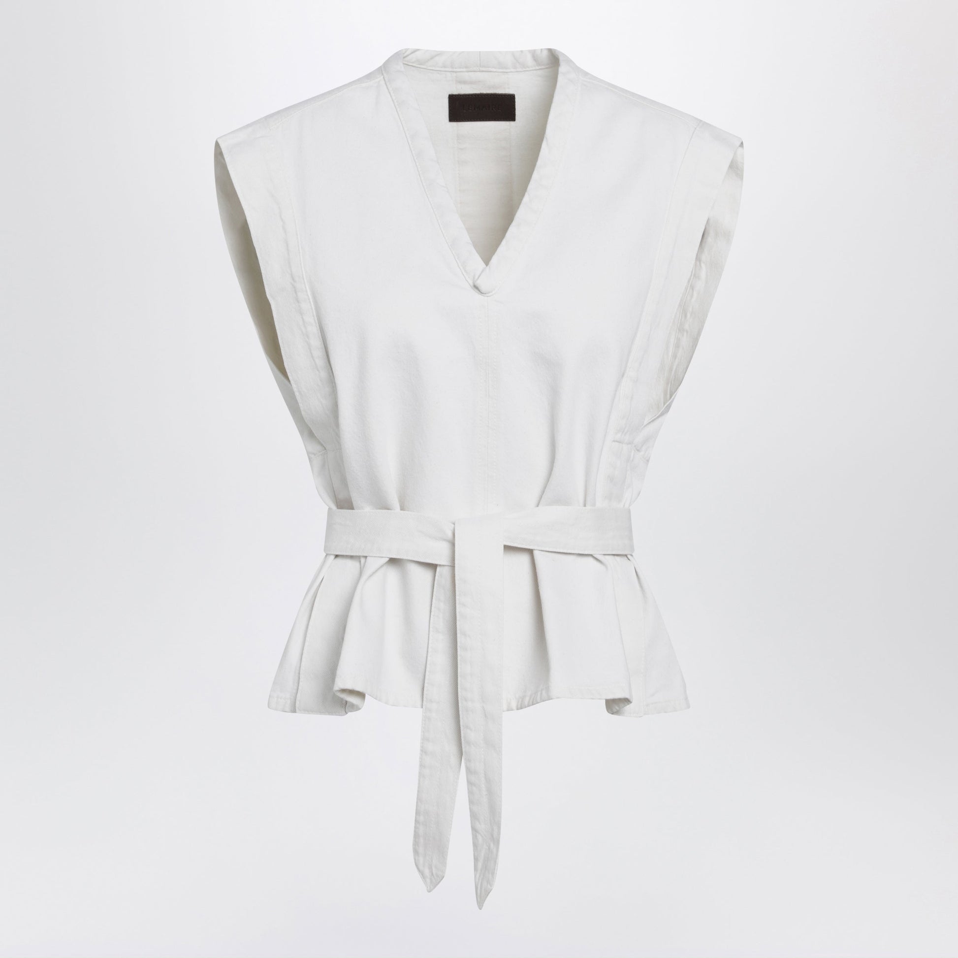Lemaire White Chasuble Shirt In Bleached Denim Women LEMAIRE