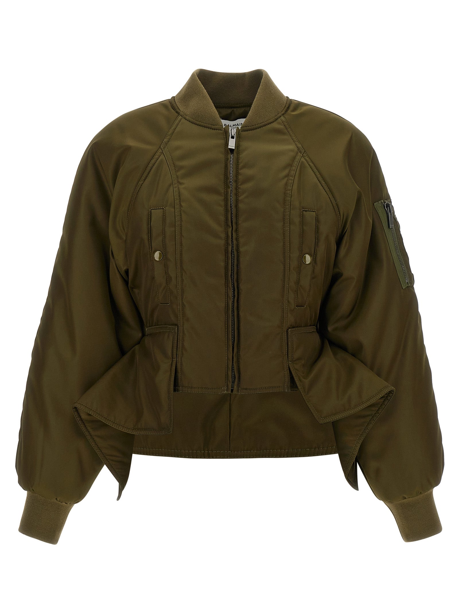Balmain Women Iconica Nylon Bomber Jacket BALMAIN